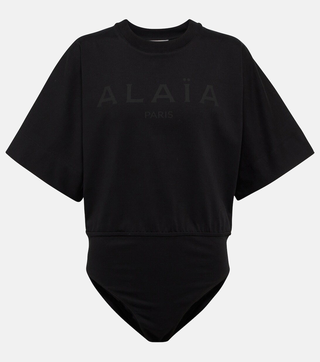 

Боди из джерси с логотипом ALAÏA, черный