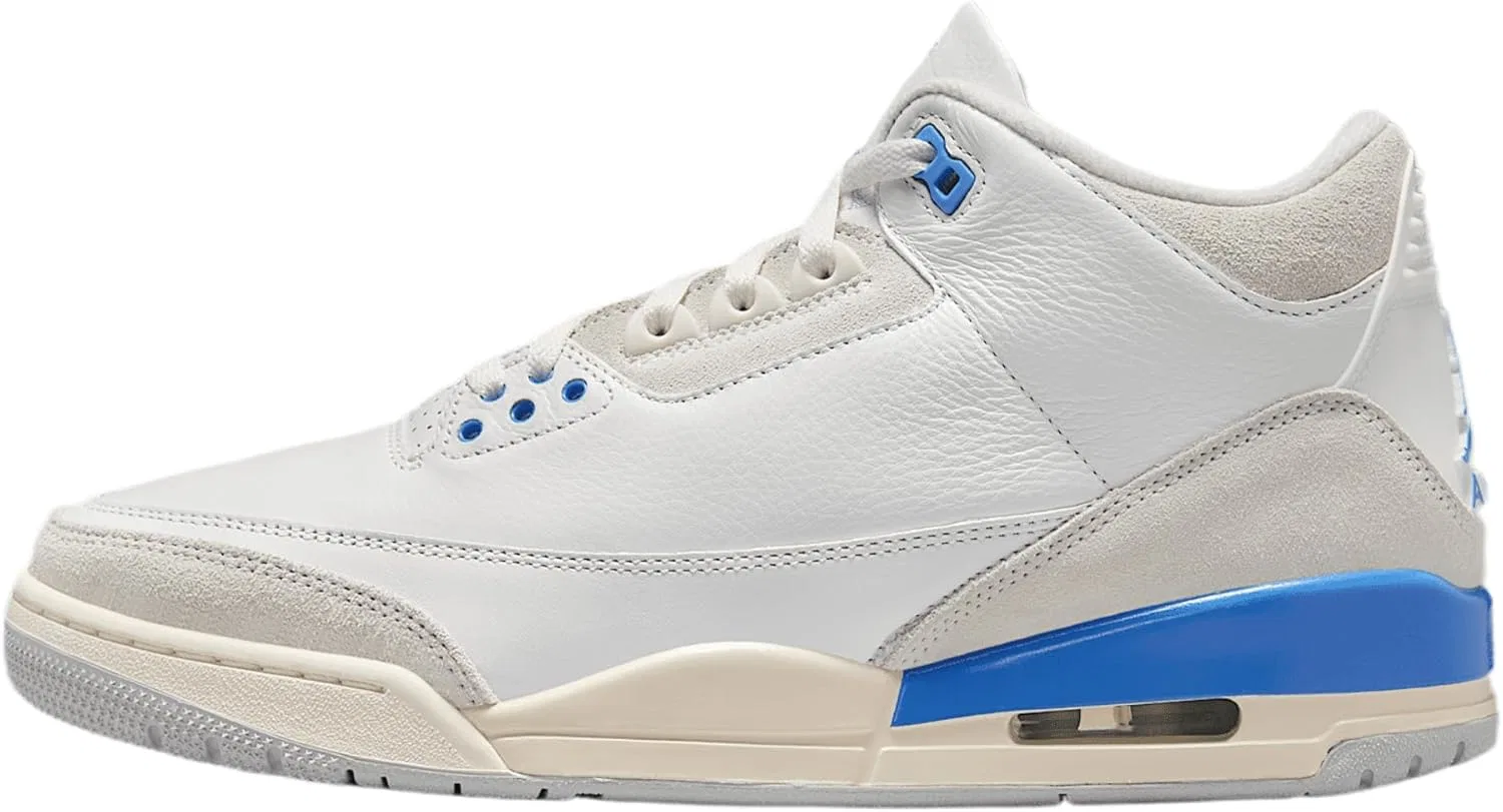 Мужские кроссовки Nike Air Jordan 3 Retro, Summit White/Hydrogen Blue