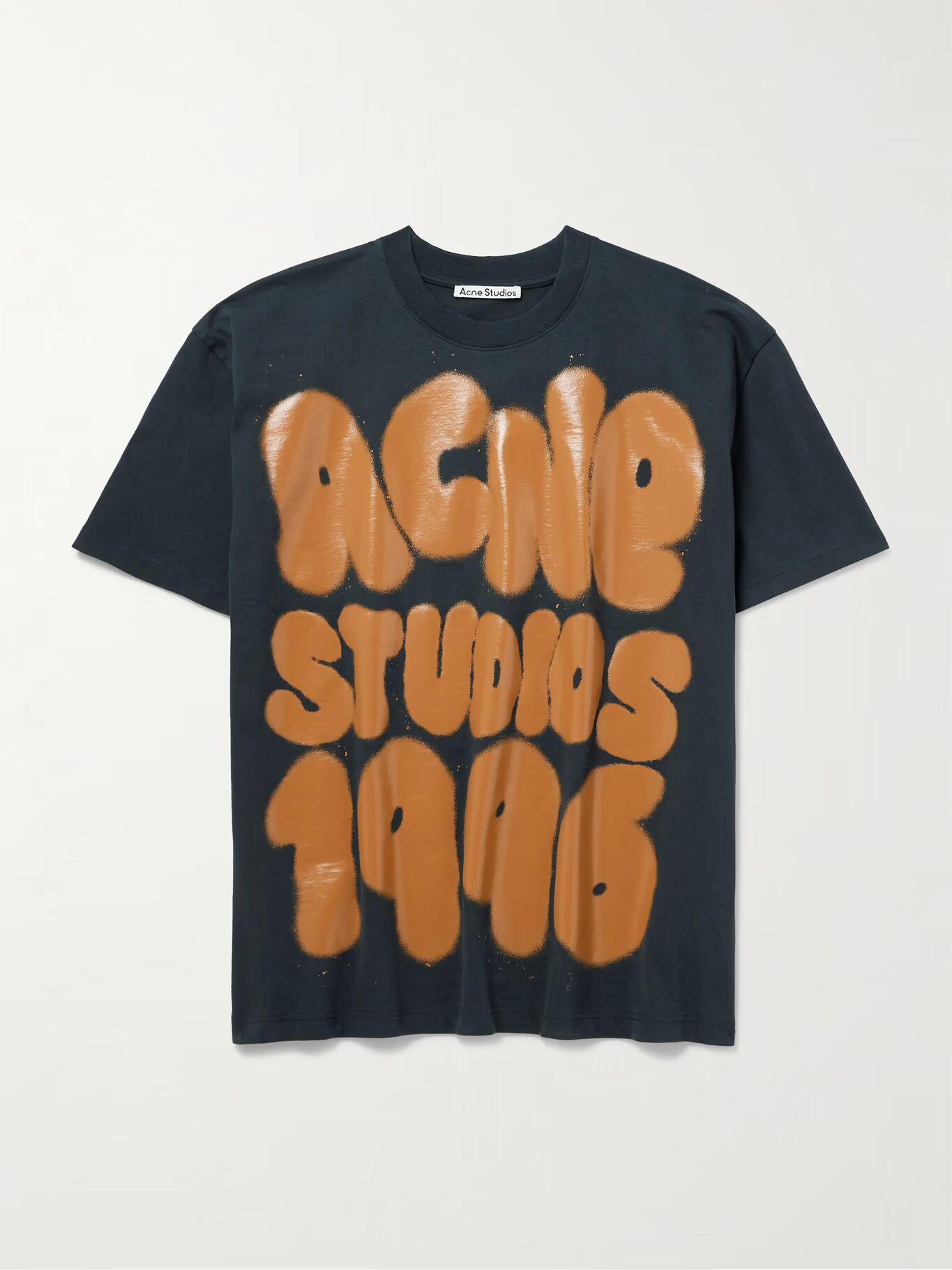 

Футболка из хлопкового джерси с объемным логотипом ACNE STUDIOS, черный