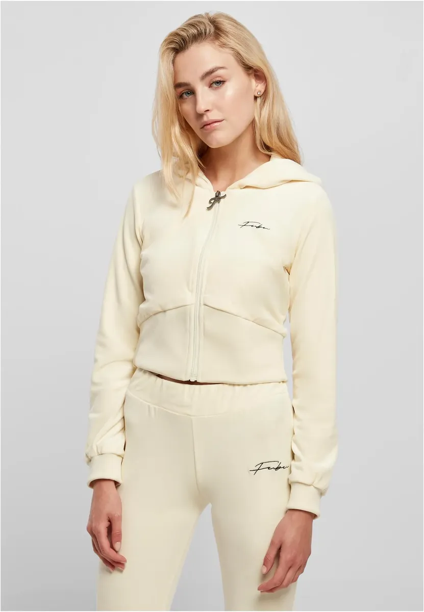 

Толстовка Fubu "Женская толстовка Fubu FW224-020-1 Signature велюровая толстовка на молнии кремового цвета", кремовый