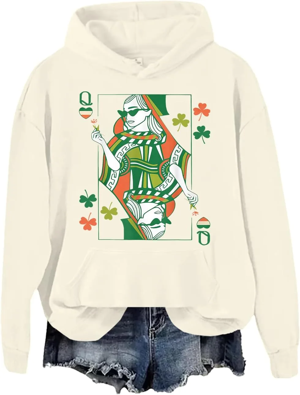 

Толстовка Irish Queen с принтом в виде игральной карты Phncal