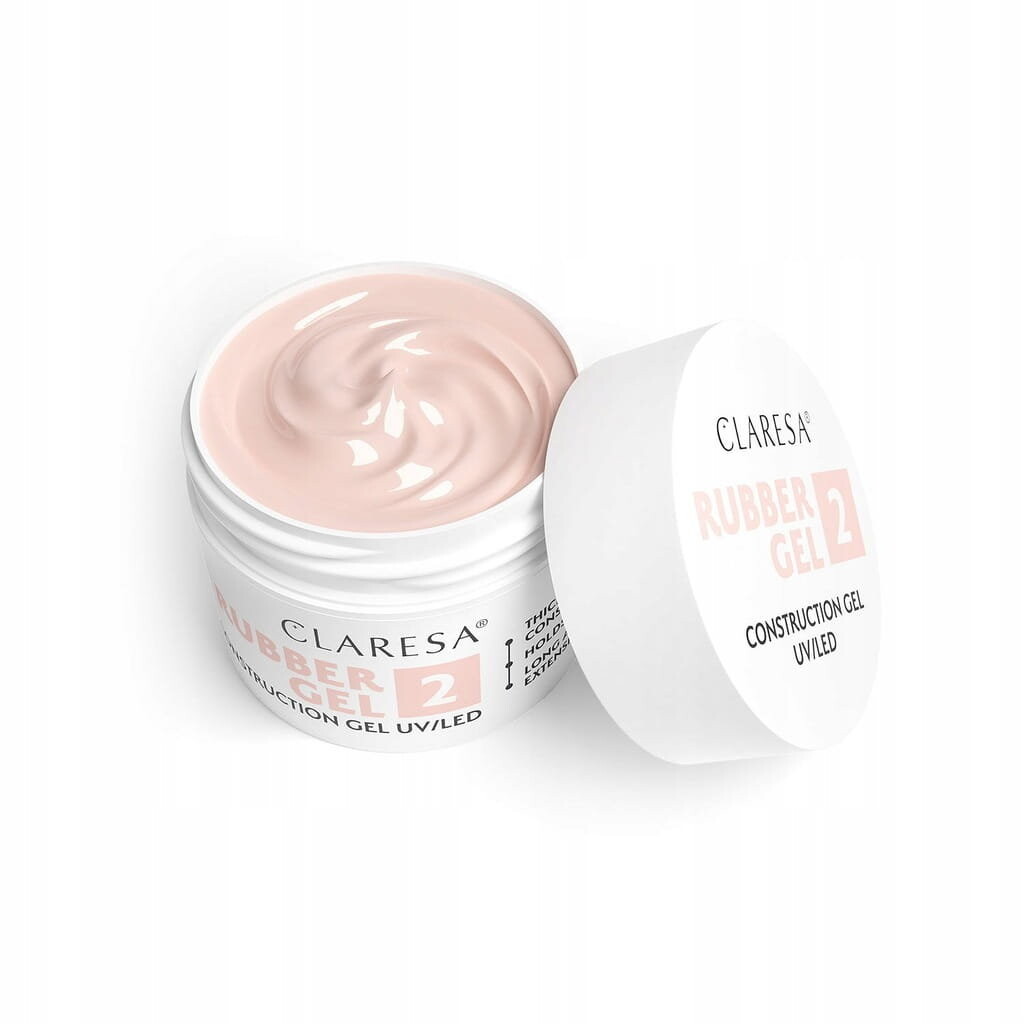 

Claresa, Rubber Gel 2, Наращивающий гель для наращивания ногтей теплый светло-розовый, 45г