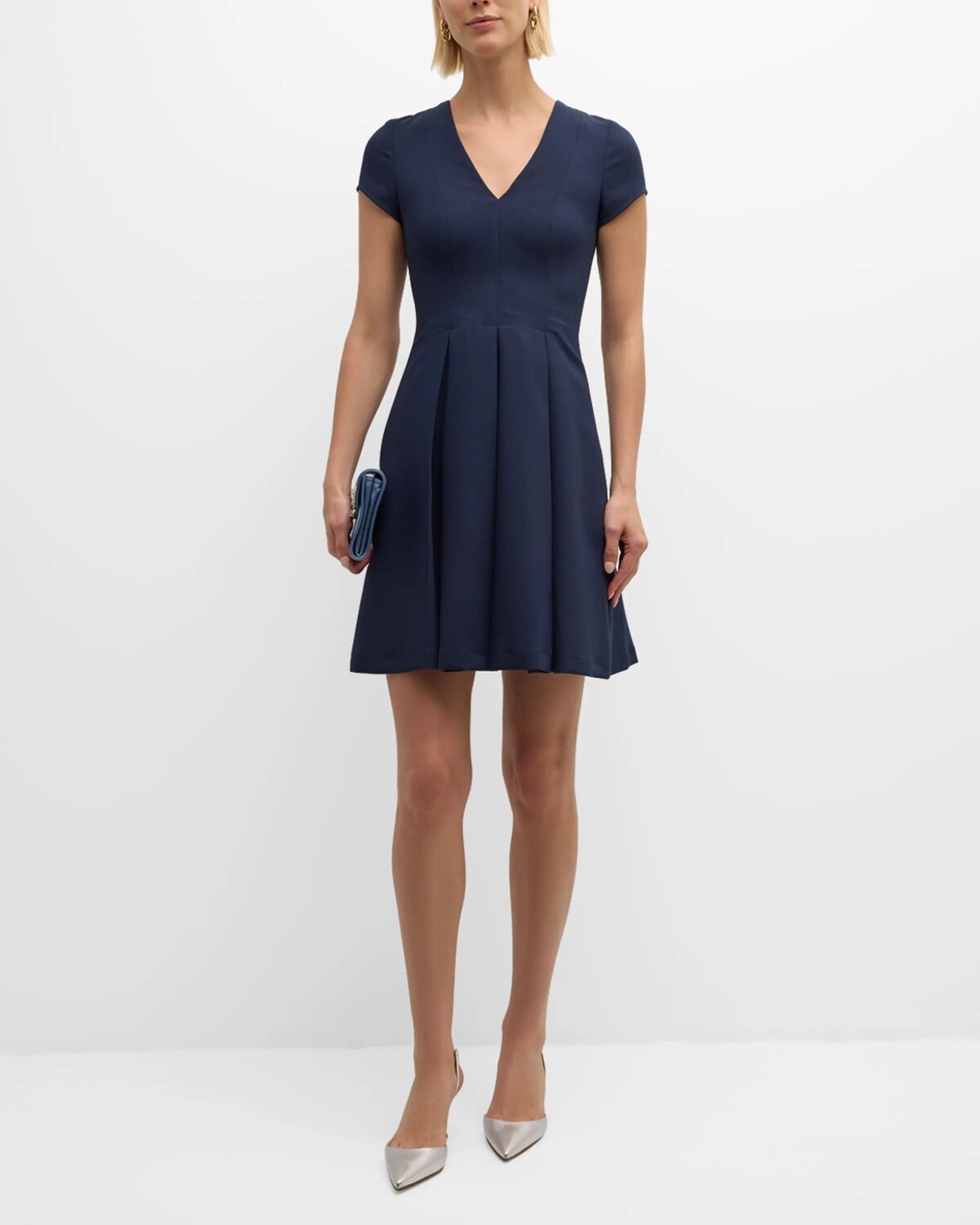 

Мини-платье Emma со складками и V-образным вырезом Emporio Armani, цвет Navy Blue