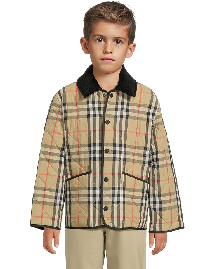 

Куртка Burberry Kids Milo Check Quilted Jacket, цвет Sand IP Check