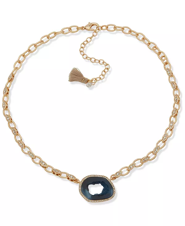

Ожерелье с подвеской из золотисто-голубых камней Lonna & Lilly, blue