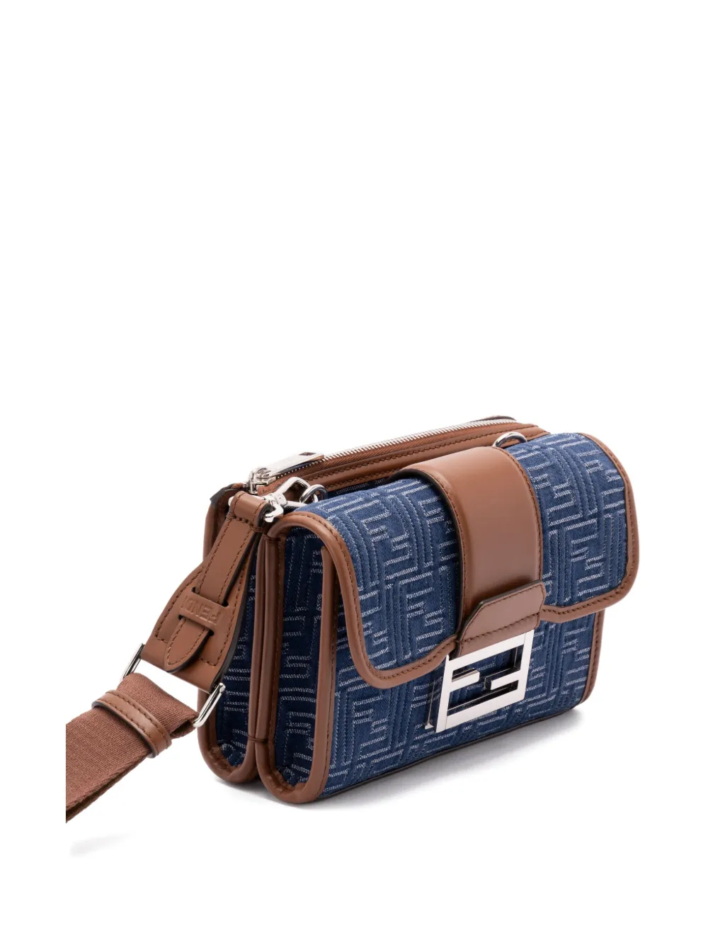 Сумка через плечо с жаккардовым логотипом FENDI, синий — фото 3