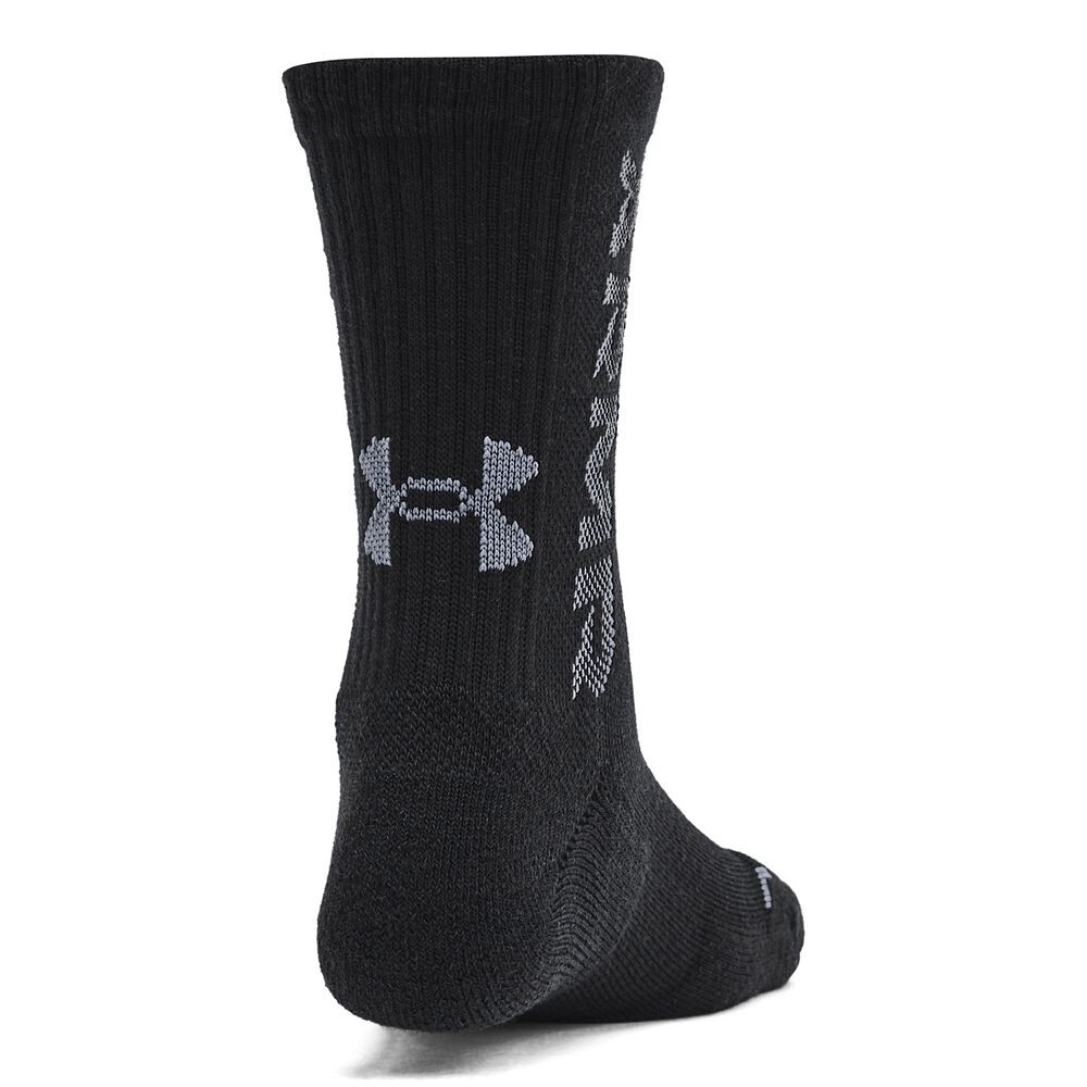 Детские носки UA Zone Mid Crew Under Armour, 3 пары, цвет Black Castle Rock — фото 3
