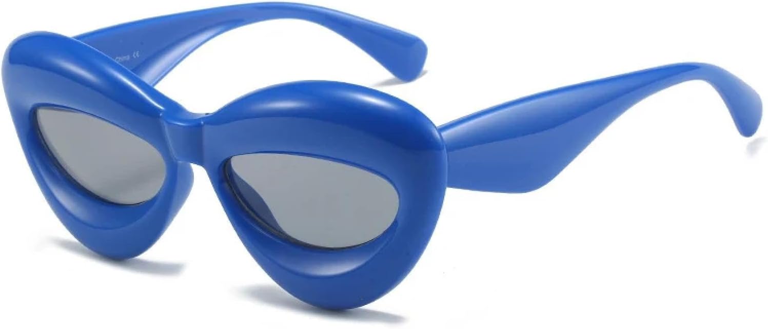 

Ретро-солнцезащитные очки конфетных цветов для женщин, роскошные, модные, с широкими дужками, для мужчин, в стиле панк, трендовые, с защитой от УФ-излучения UV400 HHZZYVY, Blue Grey