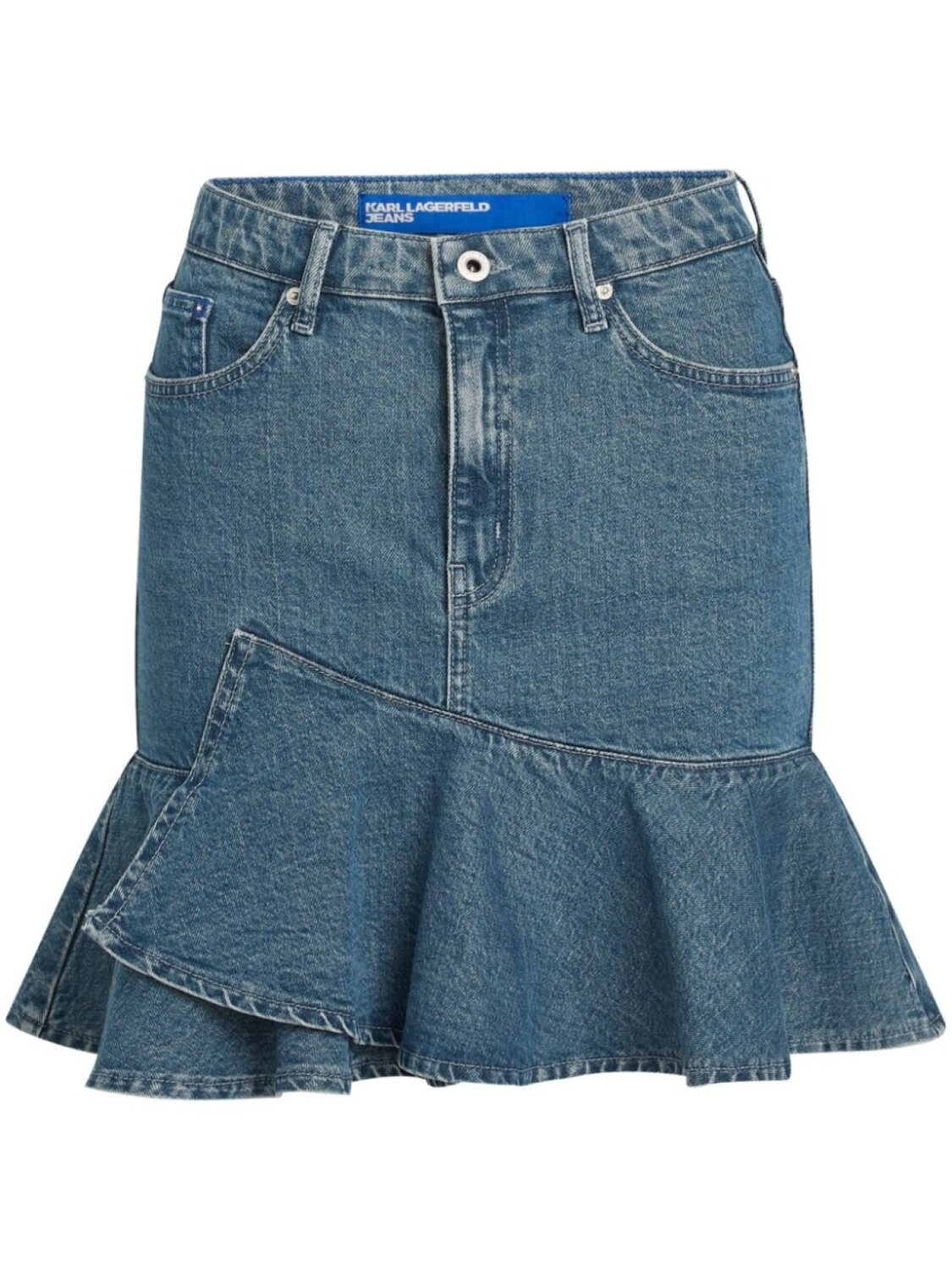 

Джинсовая юбка мини с оборками Karl Lagerfeld Jeans, синий