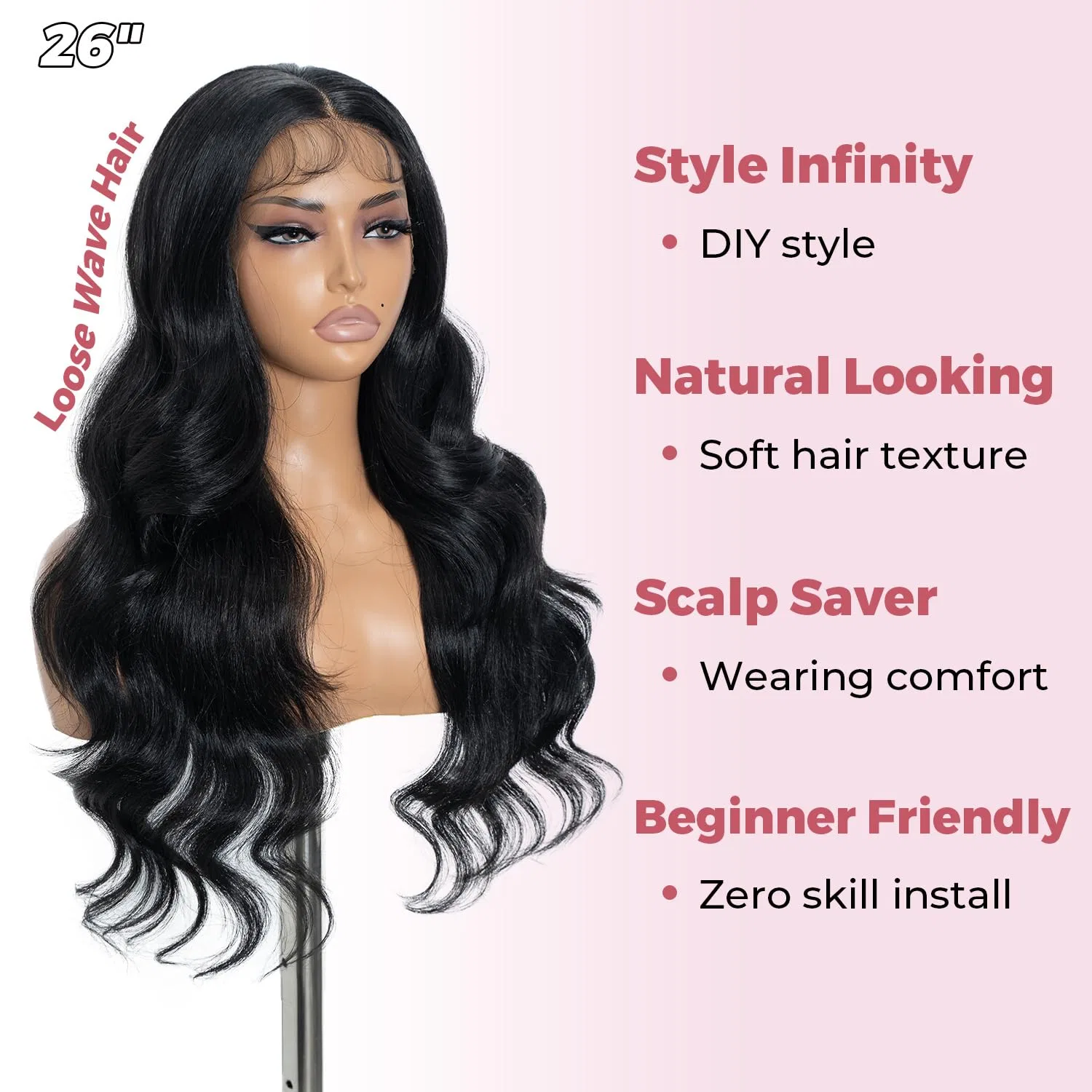 Длинный волнистый синтетический парик «Lace Front» от Style Icon Style Icon — фото 4