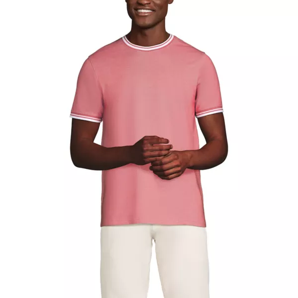

Мужская футболка с коротким рукавом из мягкого пике Lands' End, цвет mojave rose birdseye