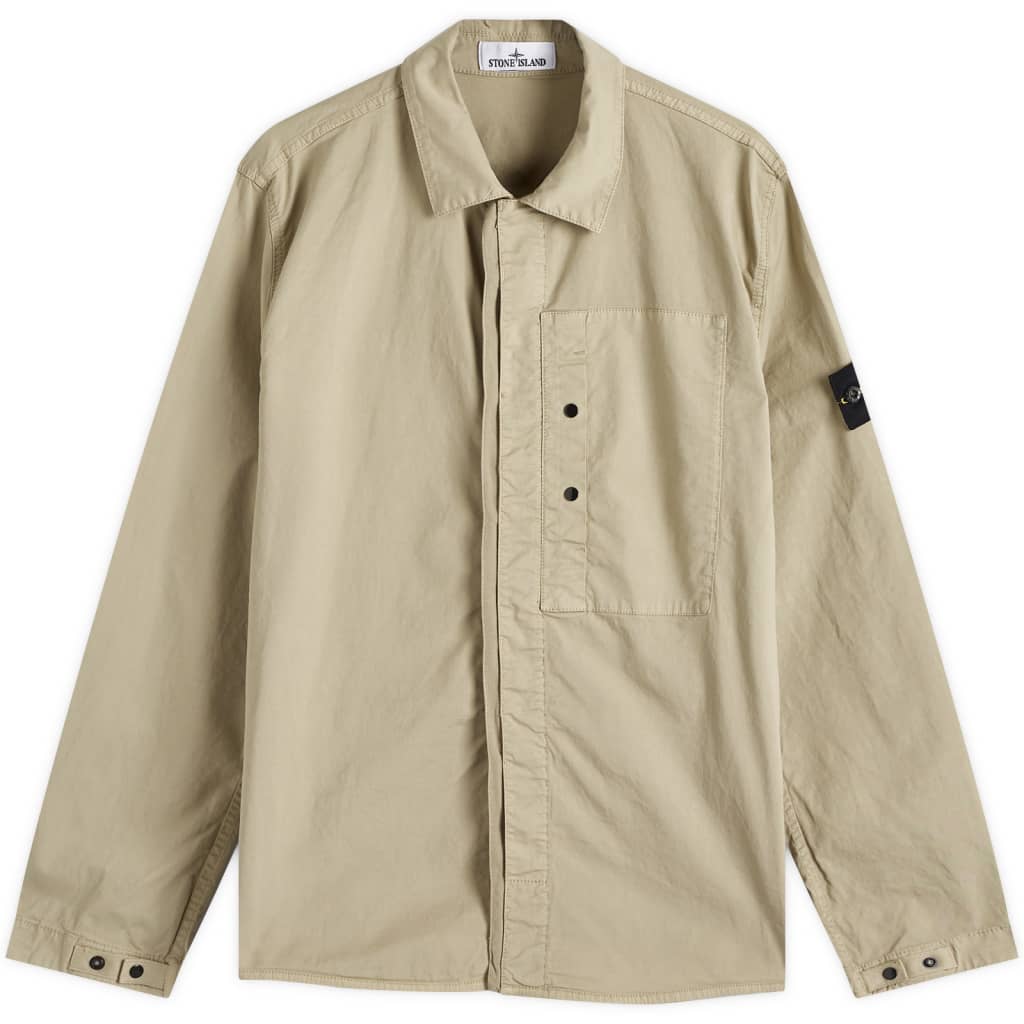 

Рубашка-жакет на пуговицах из стретч-ткани Supima cotton twill Stone Island, цвет desert