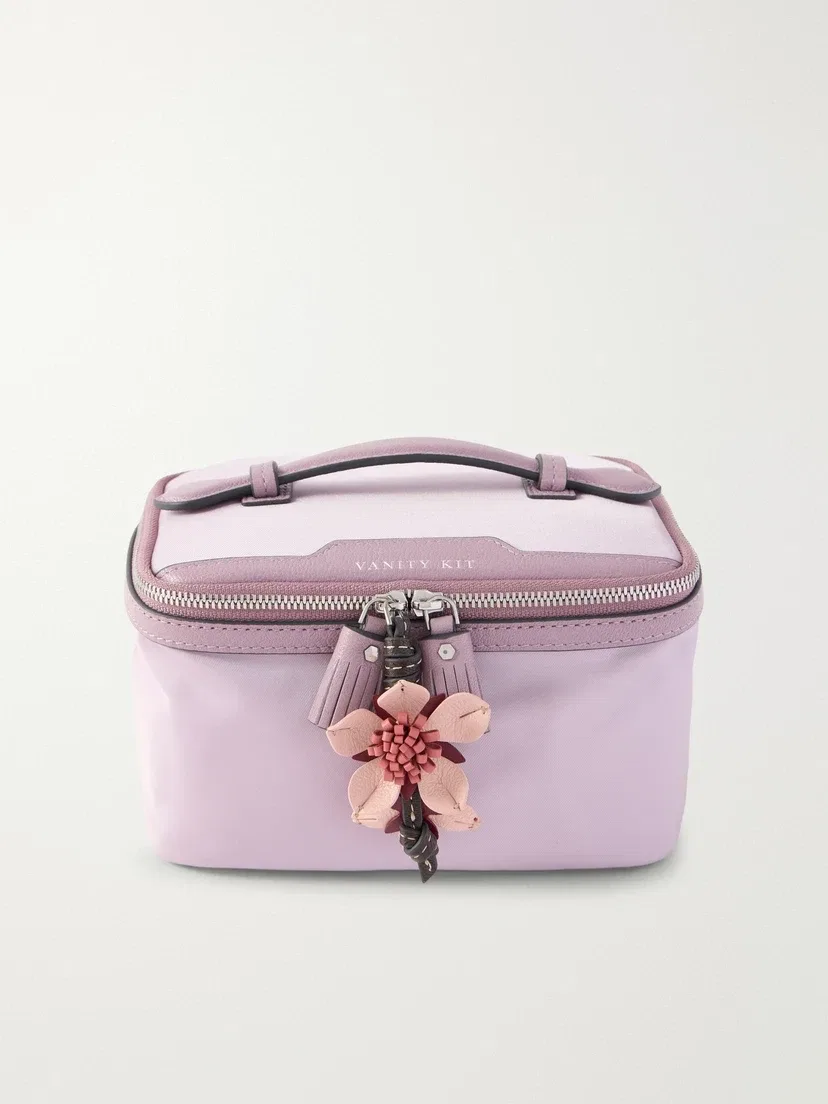 Косметичка «Сакура» из ракушки, отделанная кожей Anya Hindmarch, фиолетовый