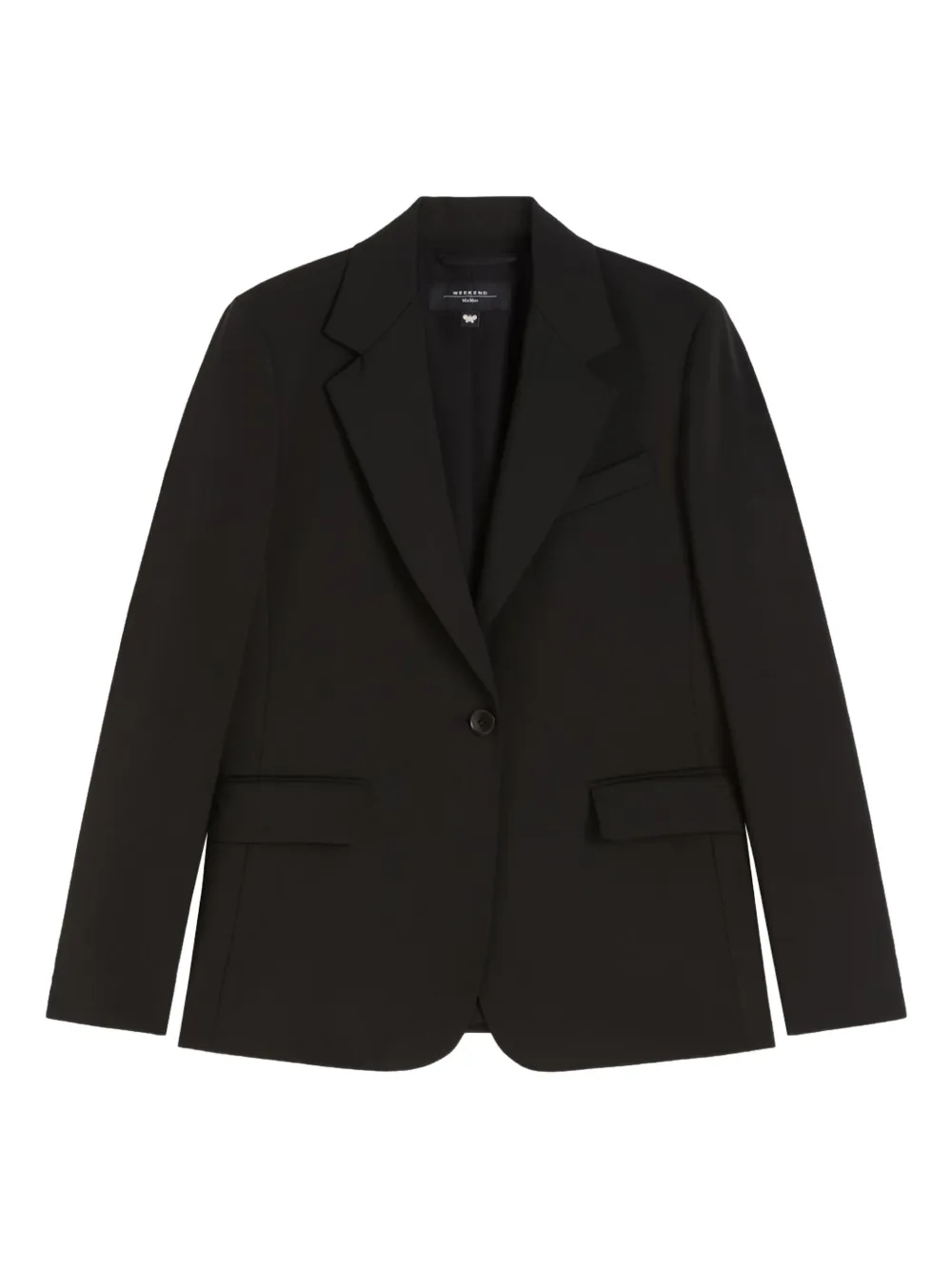

Однобортный пиджак с заостренными лацканами Weekend Max Mara, черный