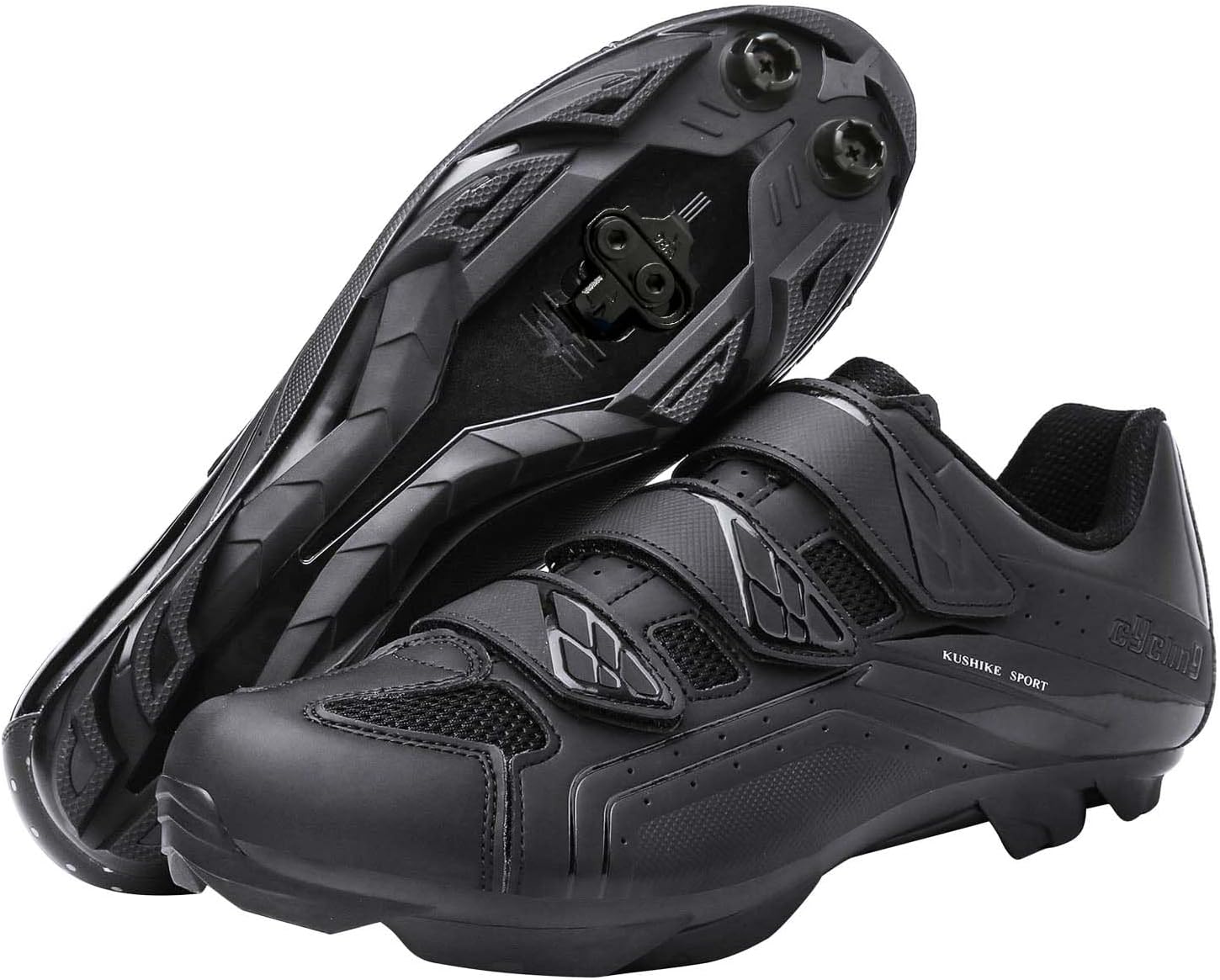 

Велосипедные туфли унисекс, совместимые с Pelaton, для езды на шоссейных велосипедах в помещении, для горных велосипедов для мужчин и женщин, с шипами Delta, для езды на велосипеде на открытом воздухе, для MTB Kushike, черный