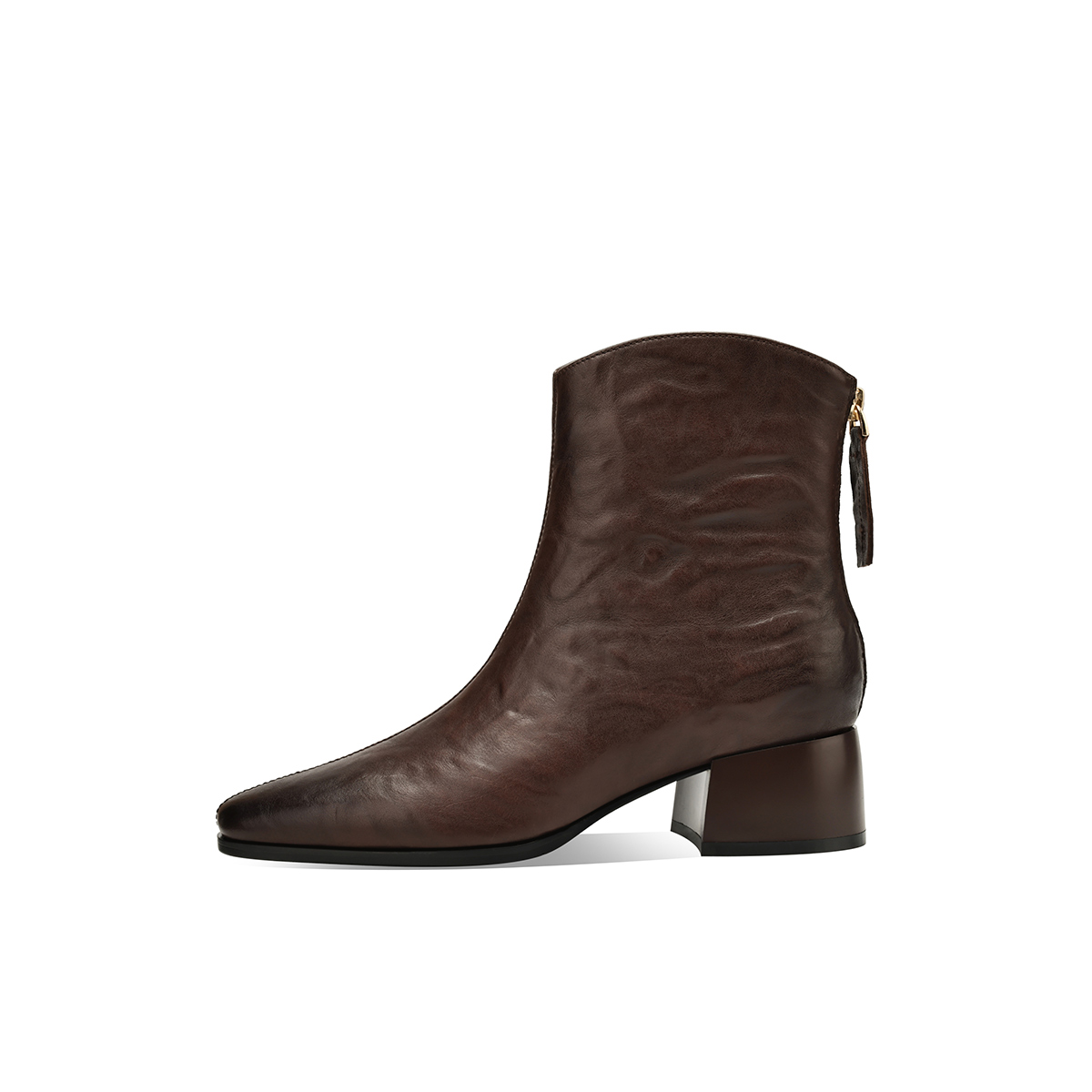 Ботильоны женские 4,4 см BOERDIQI, Black Fleece-Lined