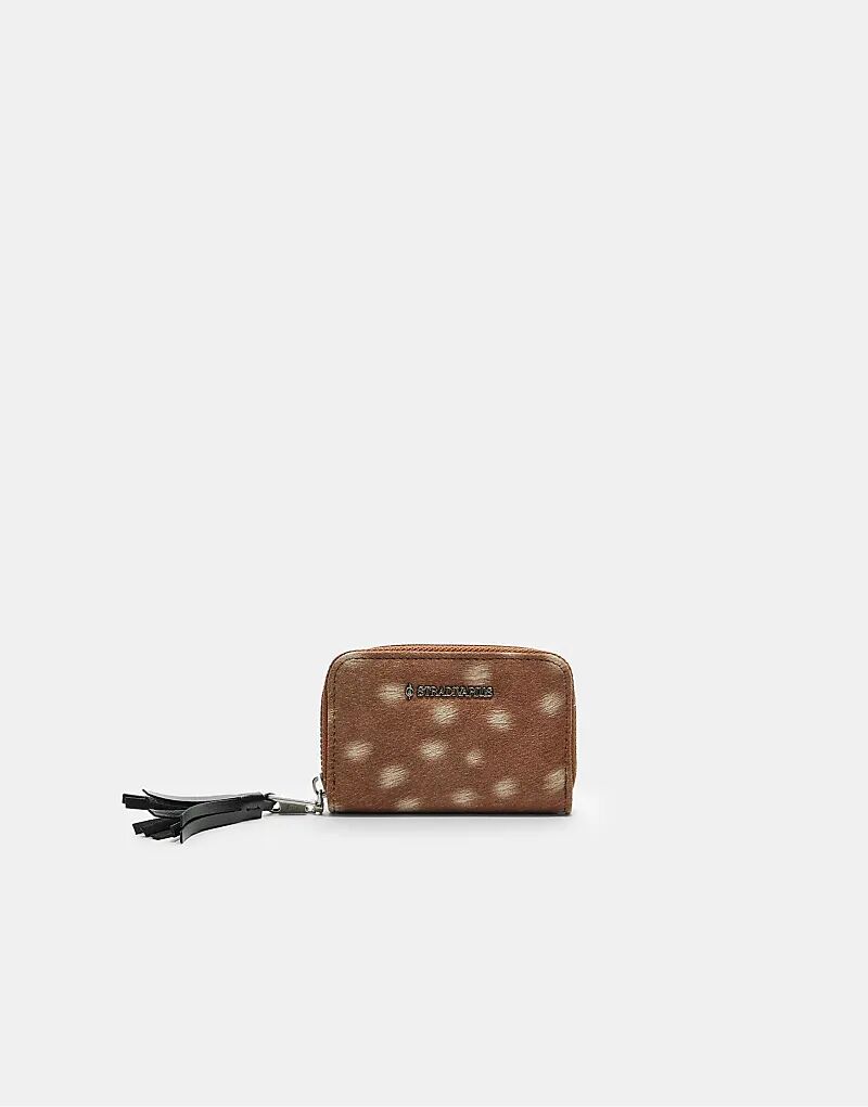 

Кошелек Stradivarius Printed на молнии бежевого цвета