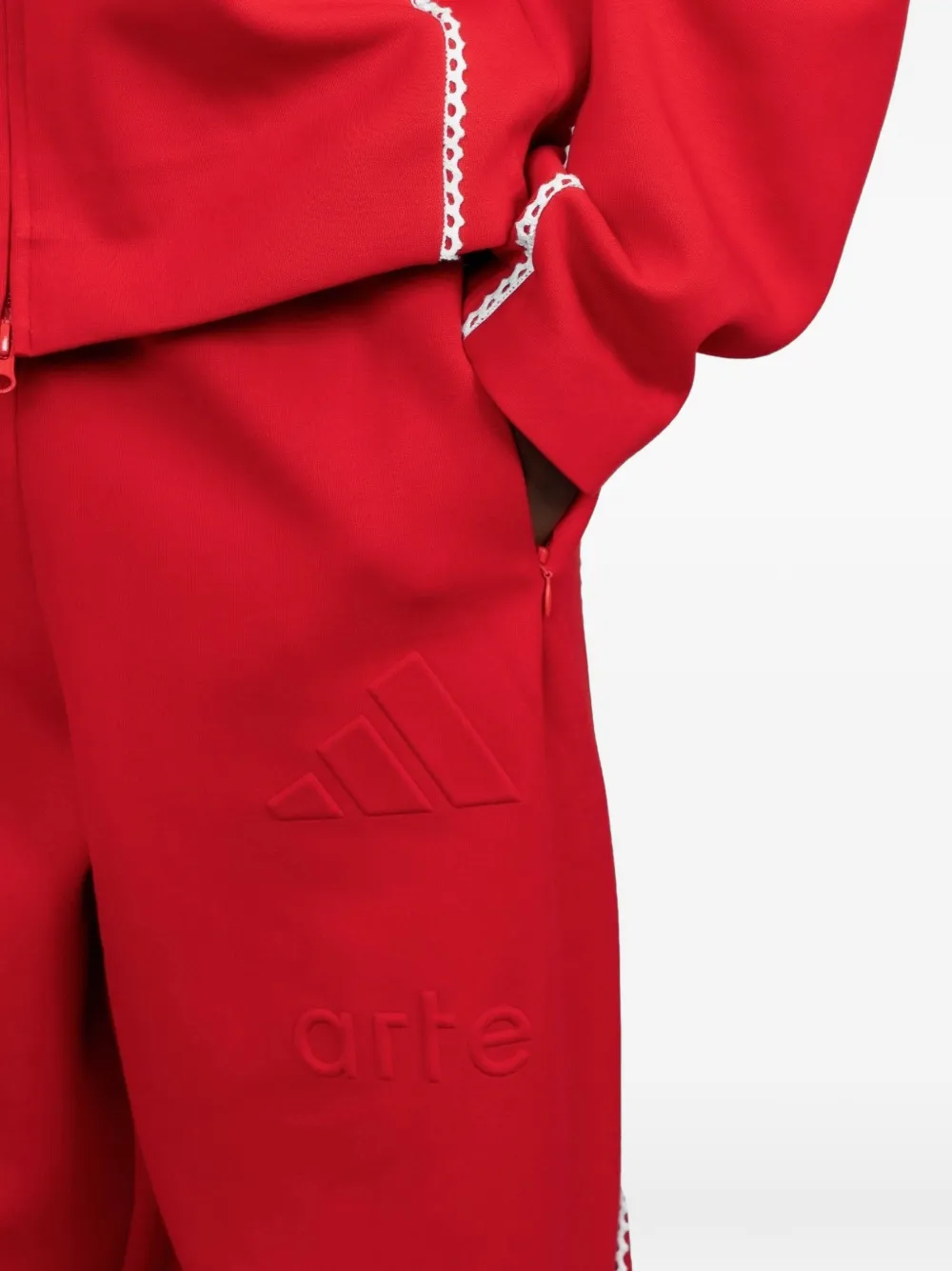 Треники с тисненой отделкой X Arte Antwerp Adidas, красный — фото 4