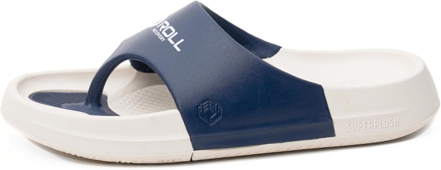 

Мужские спортивные шлепанцы для восстановления ROLL Recovery, Помогают снять давление на ахиллово сухожилие и при подошвенном фасците SUPERPLUSH, Midnight/Cloud