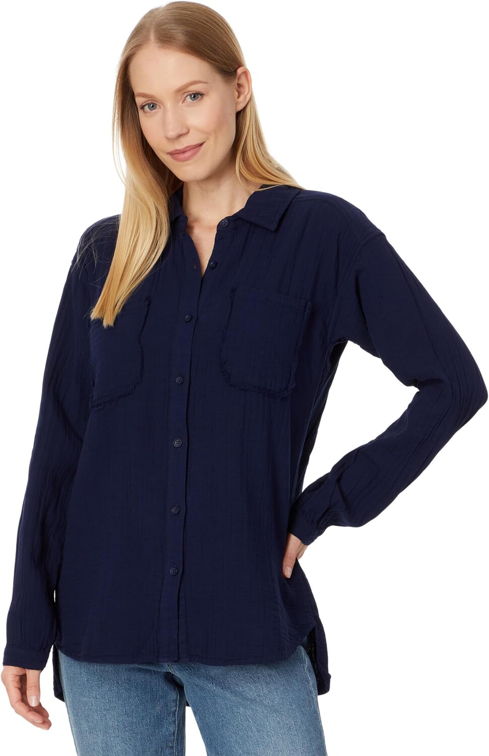 

Рубашка Mod-o-doc Long Sleeve Button-Up Shirt, цвет Navy Licorice