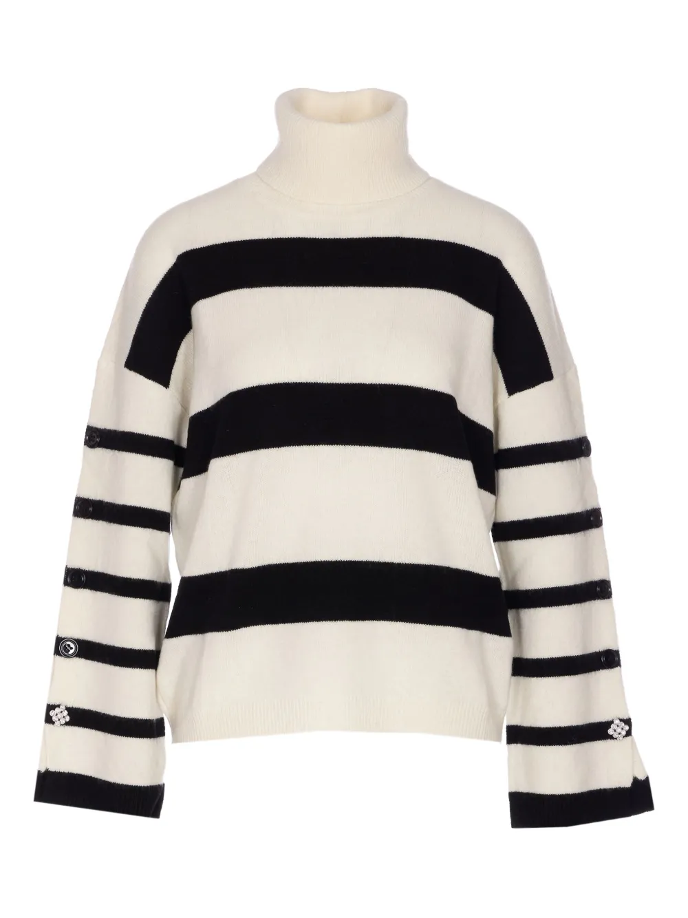 

Полосатый свитер с высоким воротом LIU JO, белый