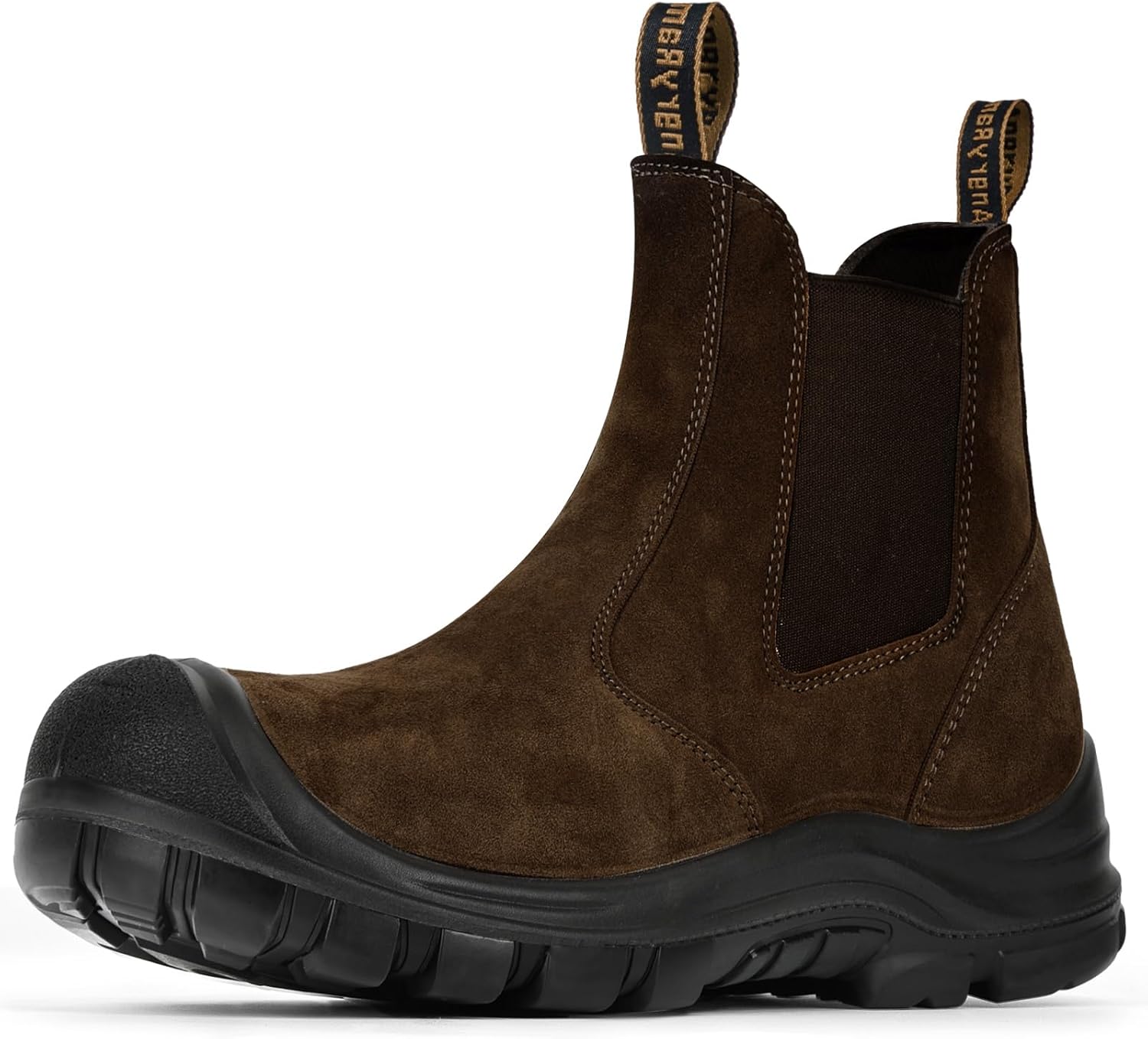 

Мужские ботинки ANGRYRAM с защитным стальным носком, водонепроницаемые, противоскользящие, пожарные, механические, удобные, строительные, с типом Chelsea, коричневый