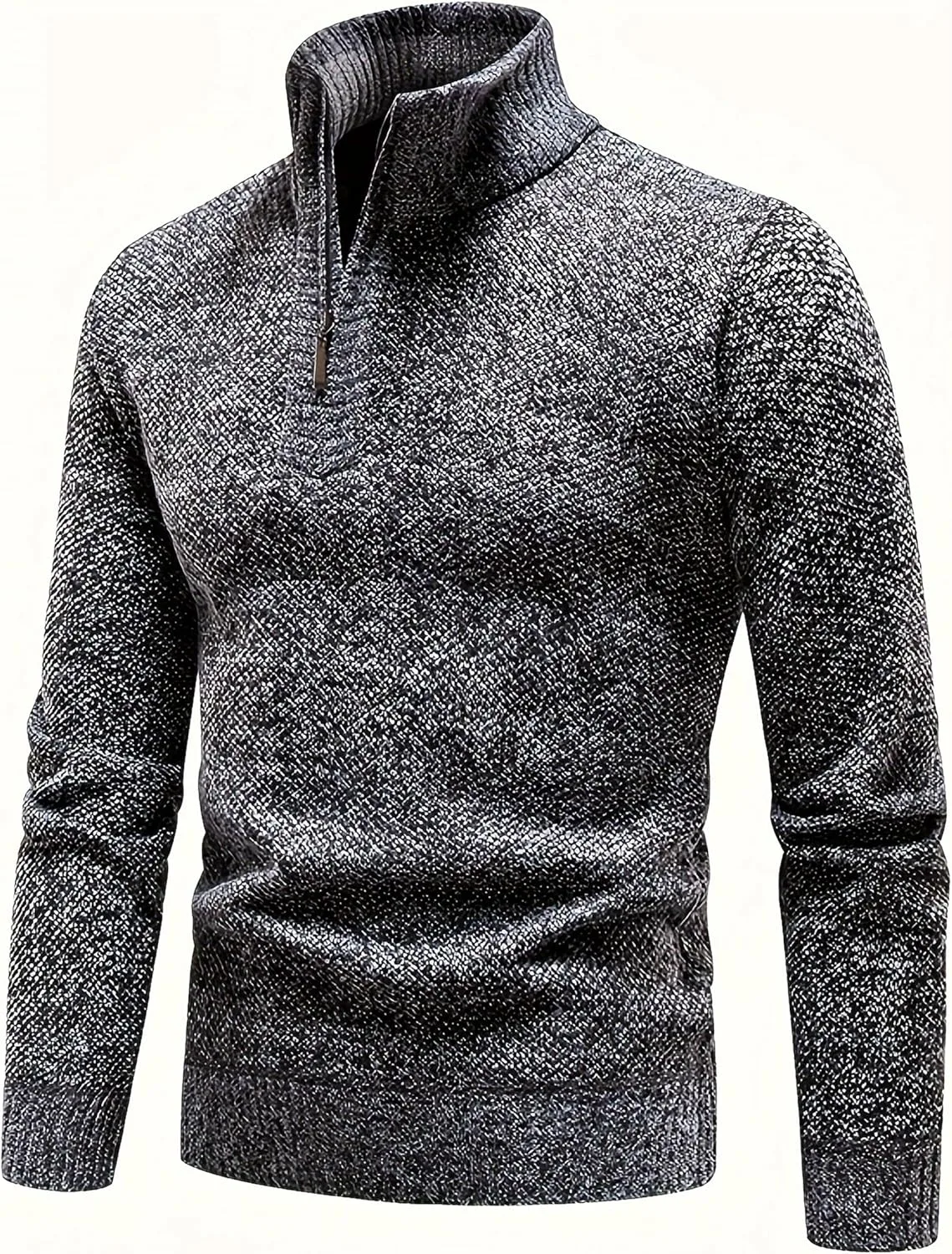 

Мужской свитер с молнией на четверть, вязаный, с длинными рукавами LAITIMIA