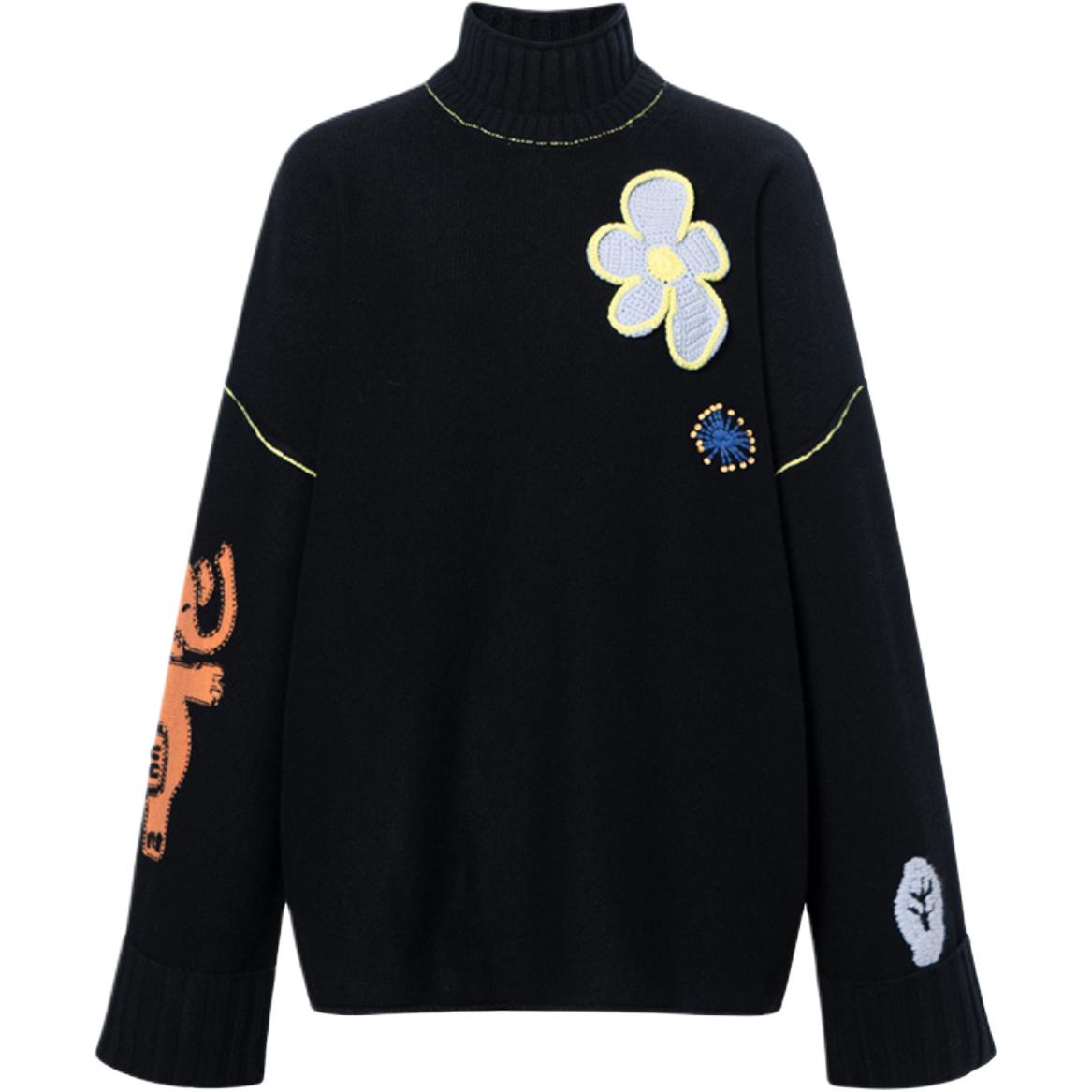 

Вышитый свитер с воротником-стойкой McQ Alexander McQueen, черный