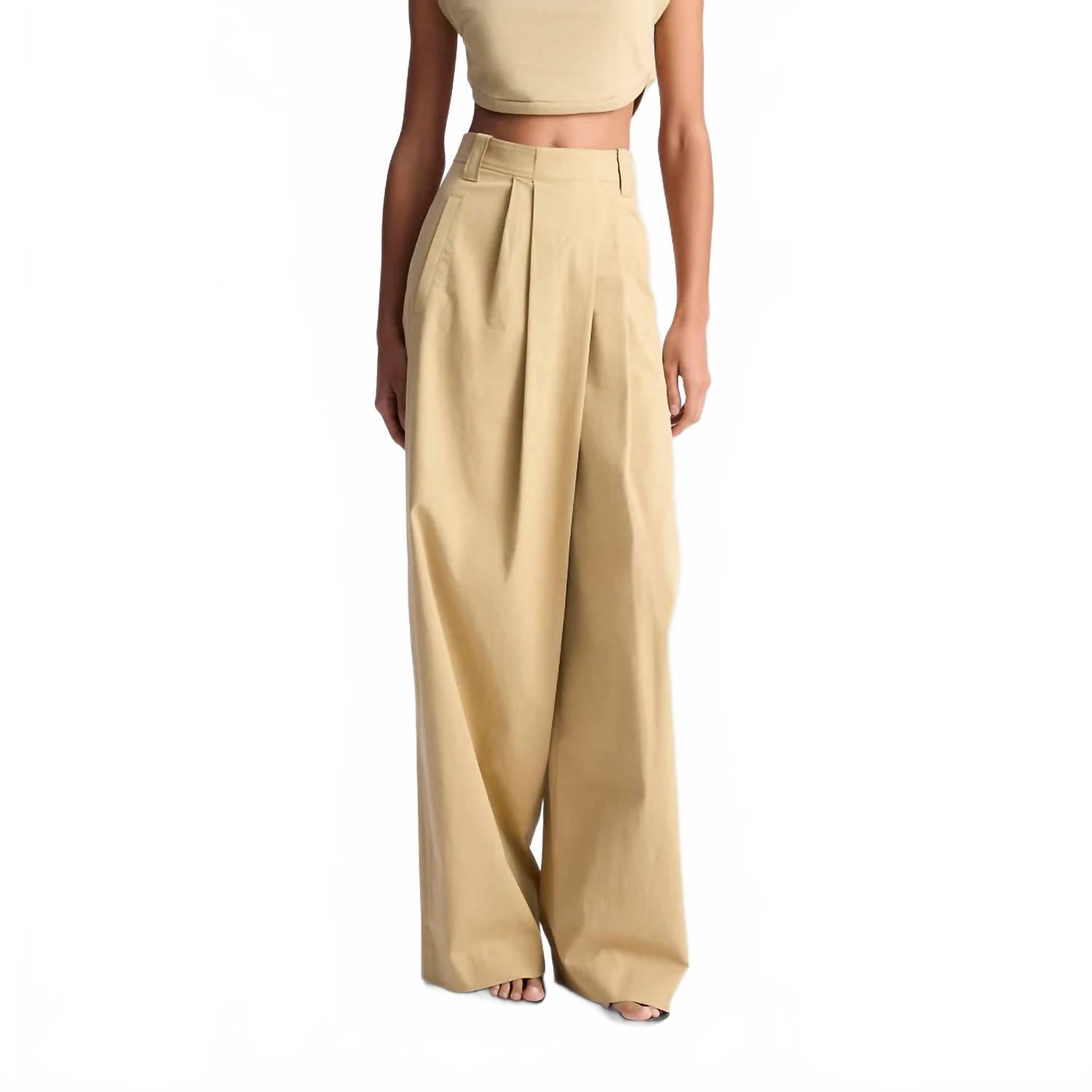 

Брюки плиссе Brody в бежевом цвете пустыни A.L.C.