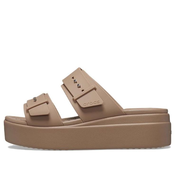 Сандалии (WMNS) Crocs Brooklyn Sandal Low Wedge 'Latte', коричневый