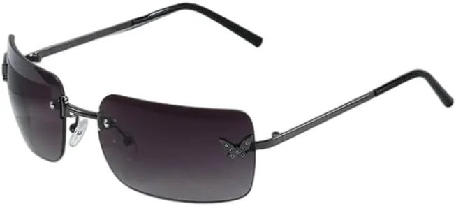 

Новые солнцезащитные очки в стиле панк без оправы для женщин и мужчин, с рисунком бабочек, солнцезащитные очки с защитой от УФ-излучения UV400 LANGSER, C1 Shades