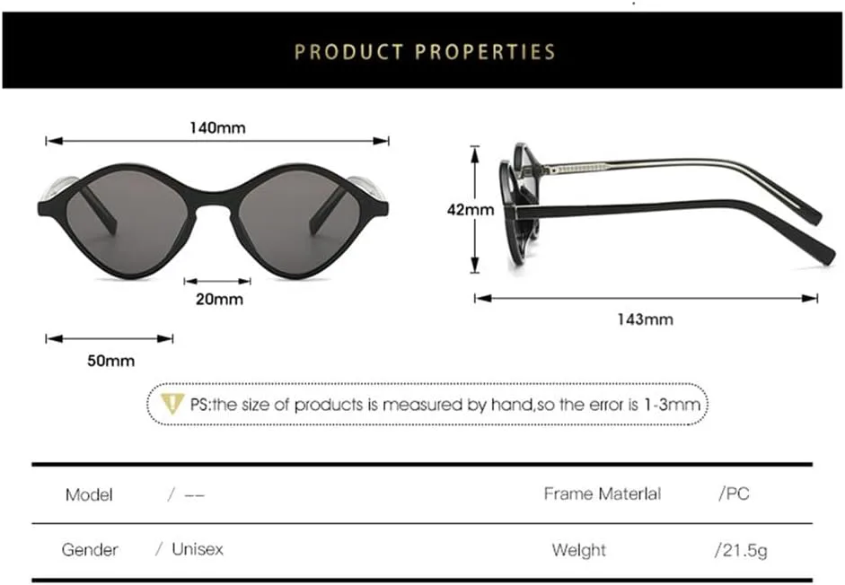 

Ретро-солнцезащитные очки в форме маленького многоугольника для женщин и мужчин, панк-очки, солнцезащитные очки с защитой от УФ-излучения UV400 HDUBFY, Tea