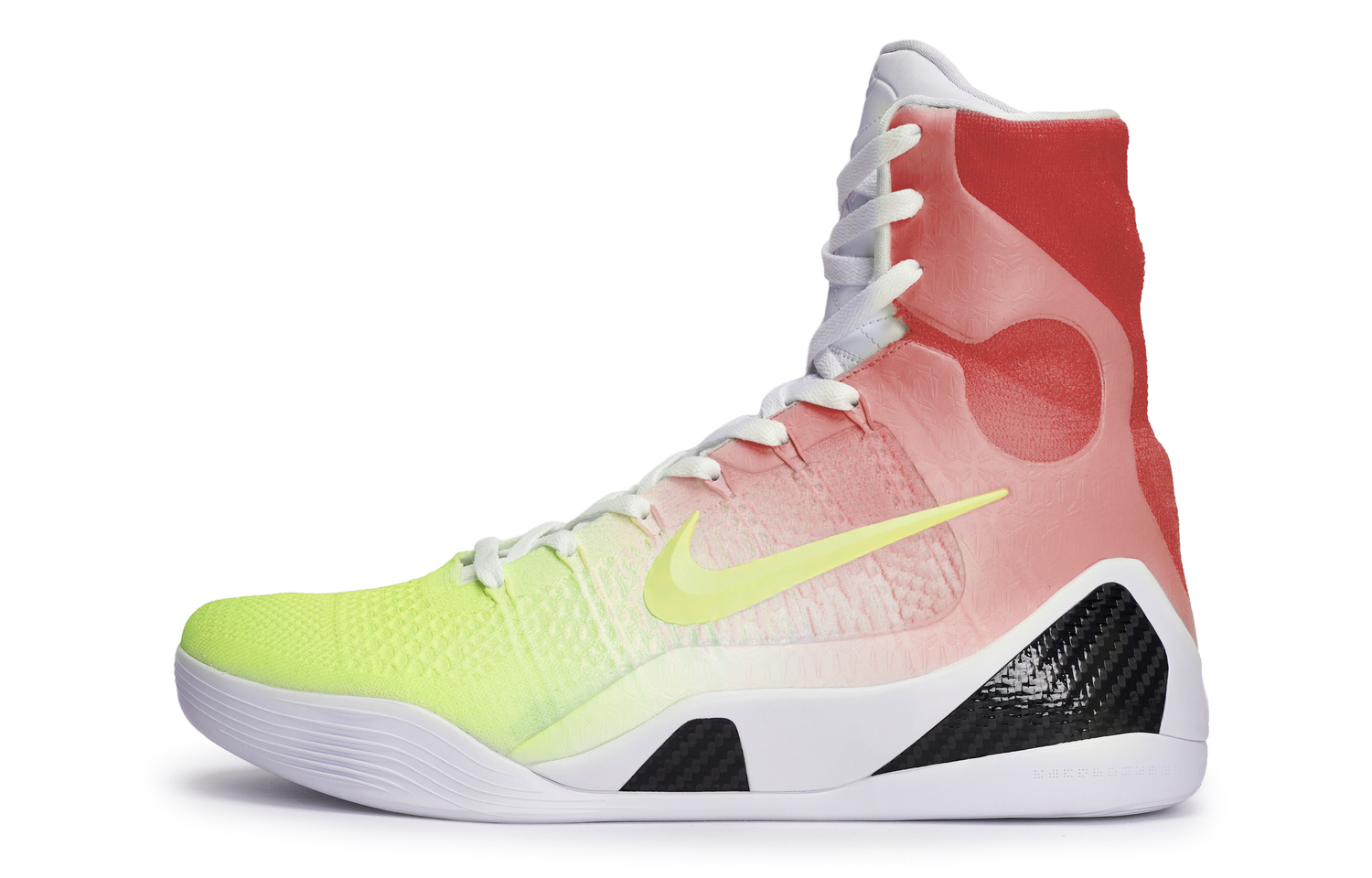 Nike Kobe 9 Противоскользящие баскетбольные кроссовки высокие унисекс белый черный красный желтый — фото 3