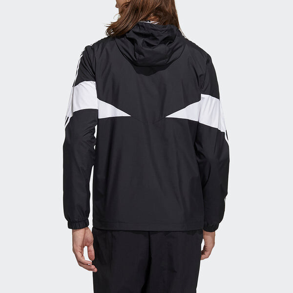 Куртка adidas neo M Icons 3s Wbkr Casual Sports Contrasting Colors Hooded Jacket Black, черный — фото 3