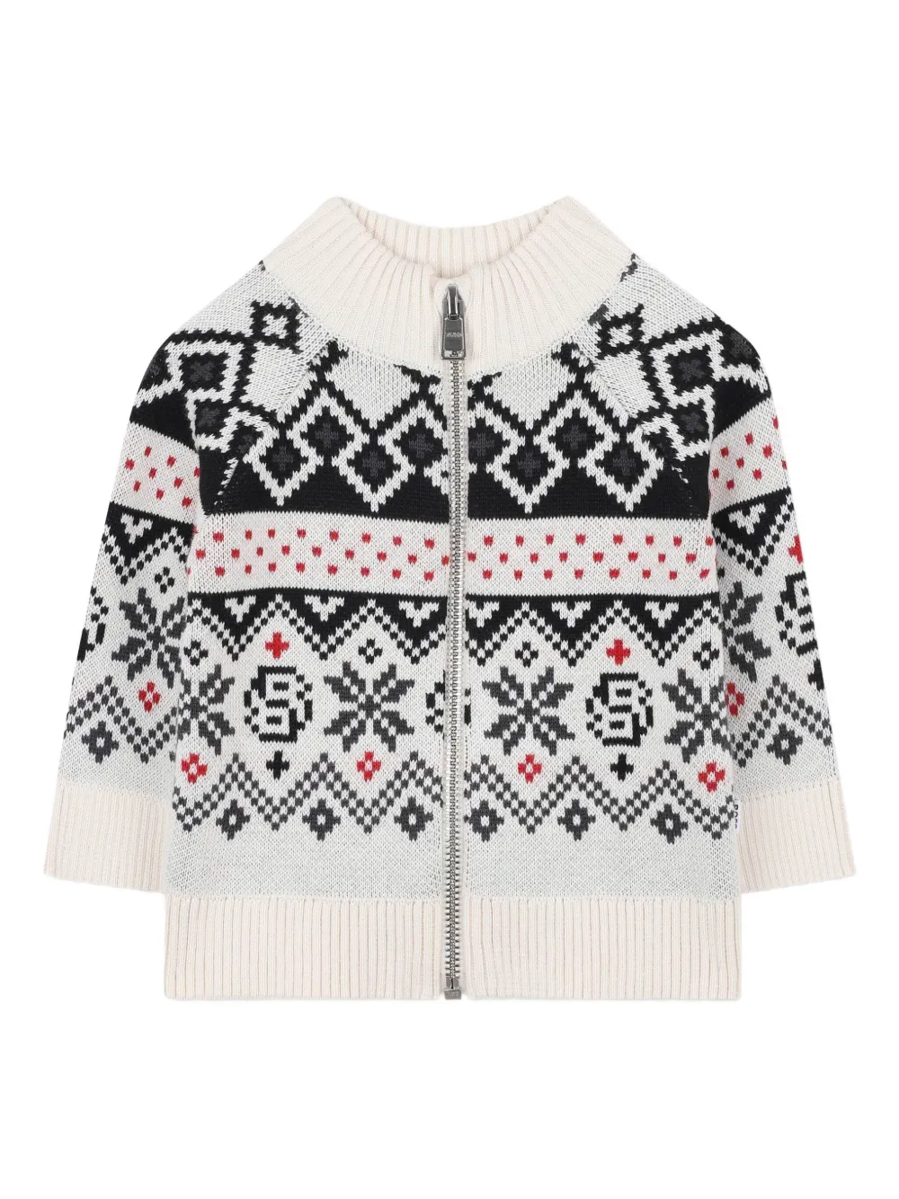 

Кардиган на молнии с узором BOSS Kidswear, белый