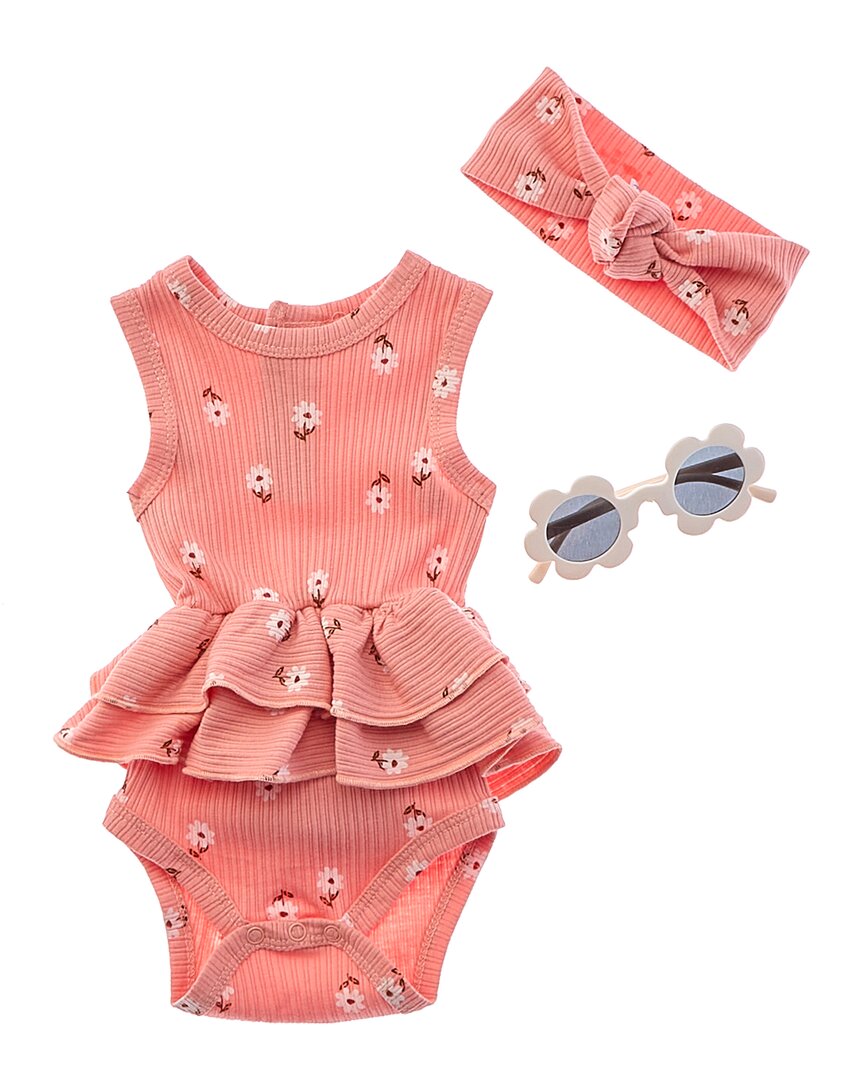 

Комплект из 3-х предметов комбинезона с пузырьками и солнцезащитными очками от Rachel Zoe, коричневый