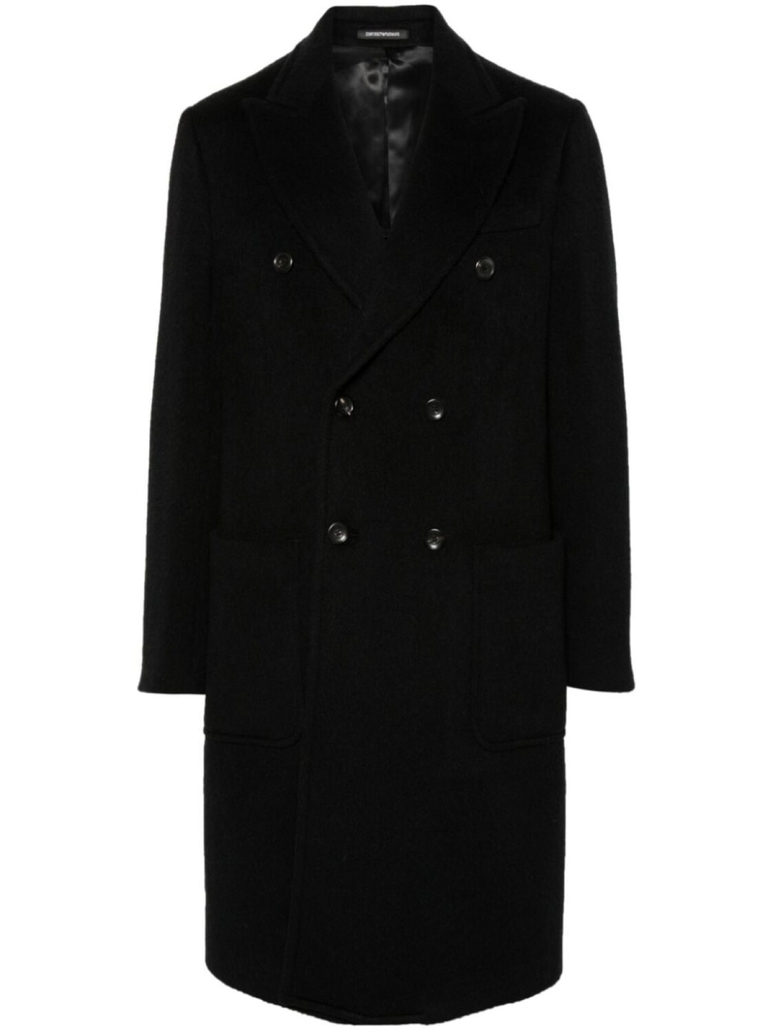 

Emporio Armani начесаное пальто, черный