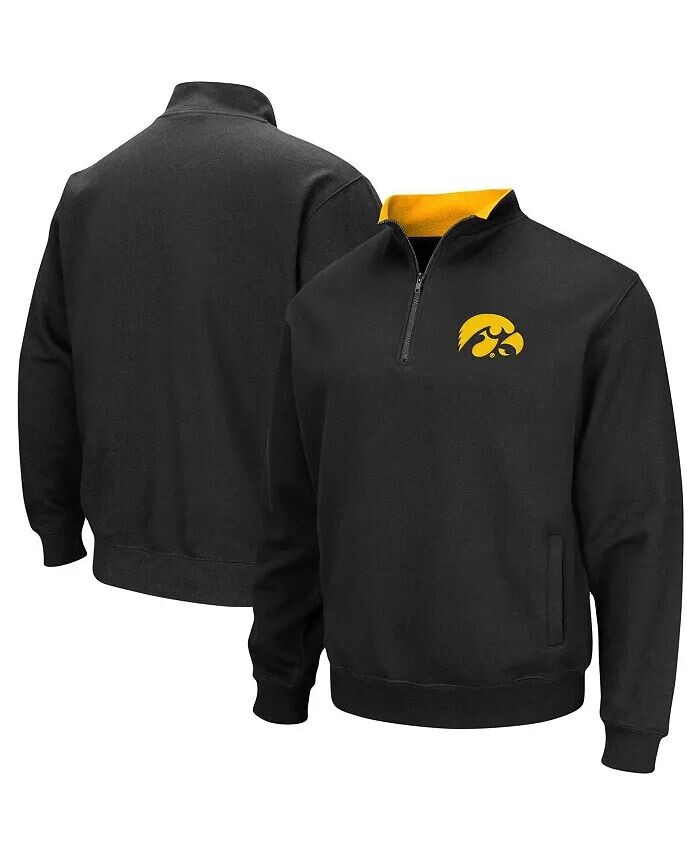 

Мужская черная толстовка Iowa Hawkeyes Big and Tall Tortugas с застежкой-молнией на четверть длины Colosseum