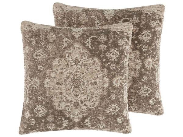 

Подушка Beliani 2 шт MIMISAL, 45x45x45 см цвет braun/hellbraun