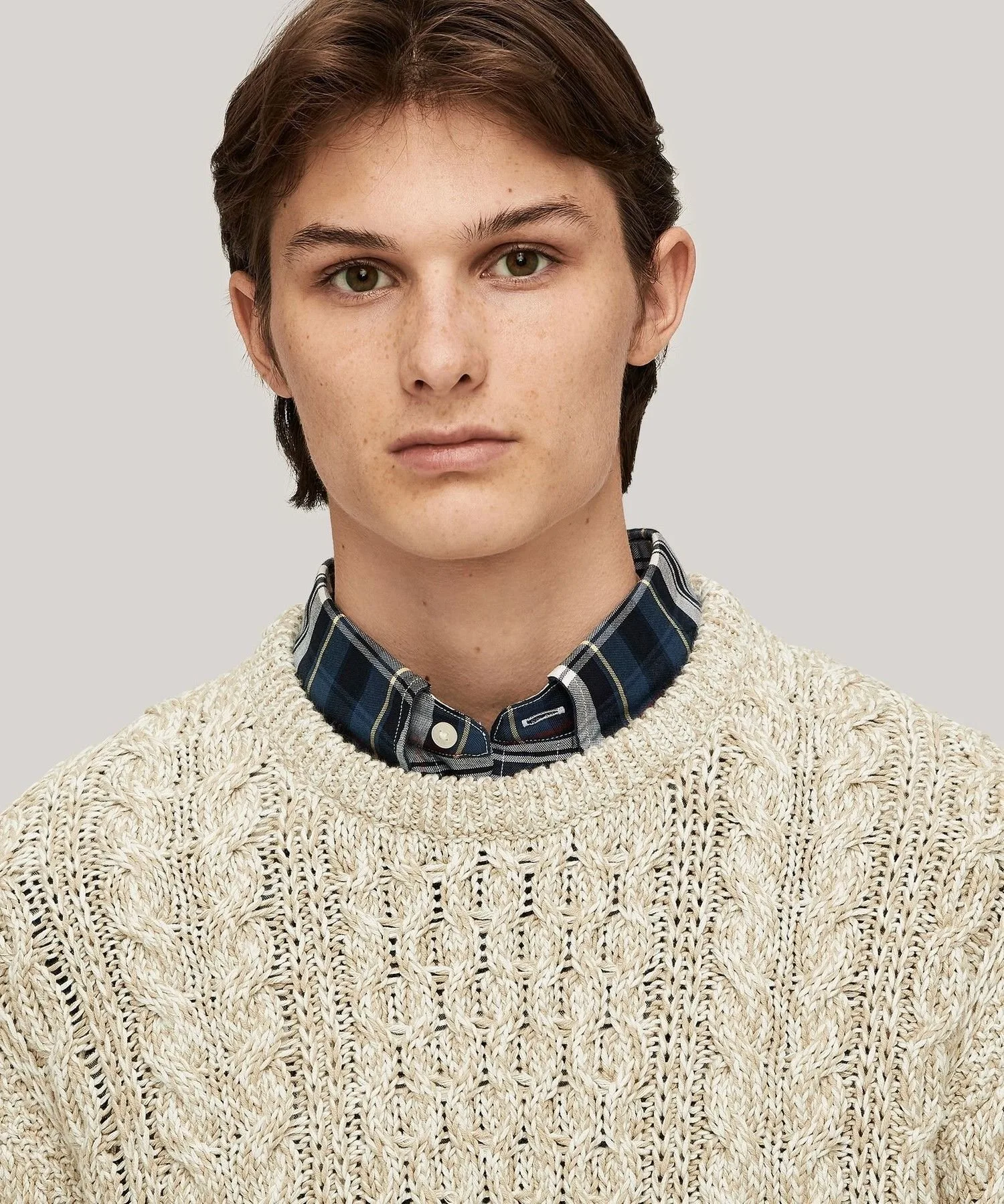 Свитер с круглым вырезом «Мулен Аран Кейс» TOMMY HILFIGER, Beige 0K4 — фото 3