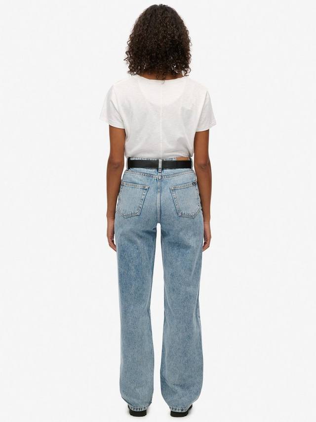 Джинсы с высокой посадкой и широкими штанинами Superdry, Mid Blue Denim — фото 2