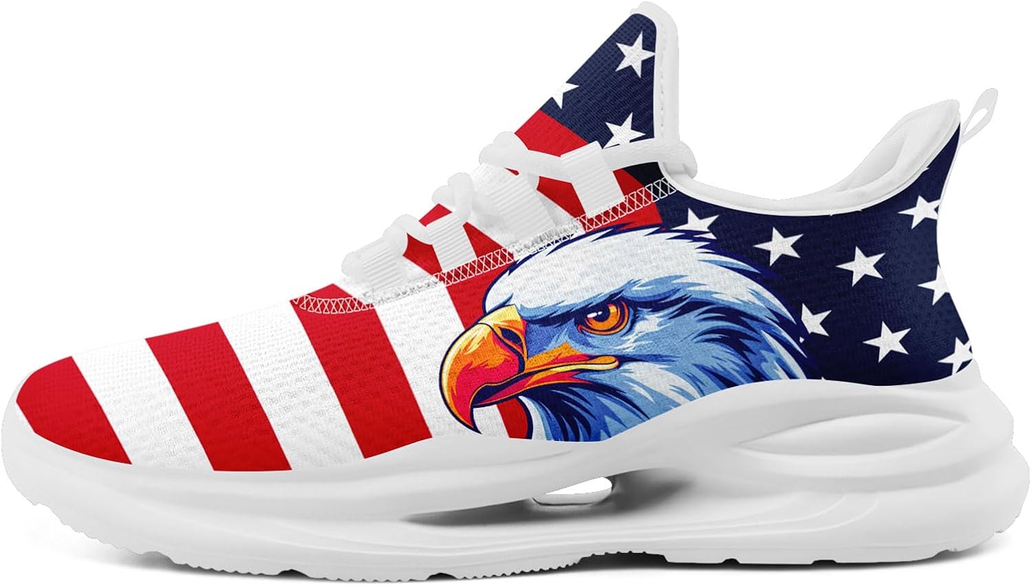 

Кроссовки для мужчин и женщин, легкие спортивные с сеткой с американским флагом для тренировок, зала и тенниса Onegam, белый/красный/синий