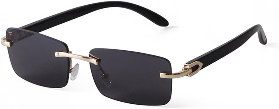 

Солнцезащитные очки без оправы для женщин и мужчин, винтажные прямоугольные солнцезащитные очки с защитой от УФ-излучения UV400, очки для вождения, модные безоправные градиентные очки generic, C1