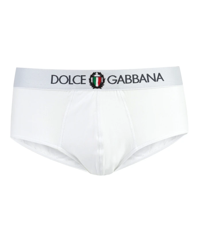 

Эластичные хлопковые трусы с логотипом Dolce & Gabbana, белый