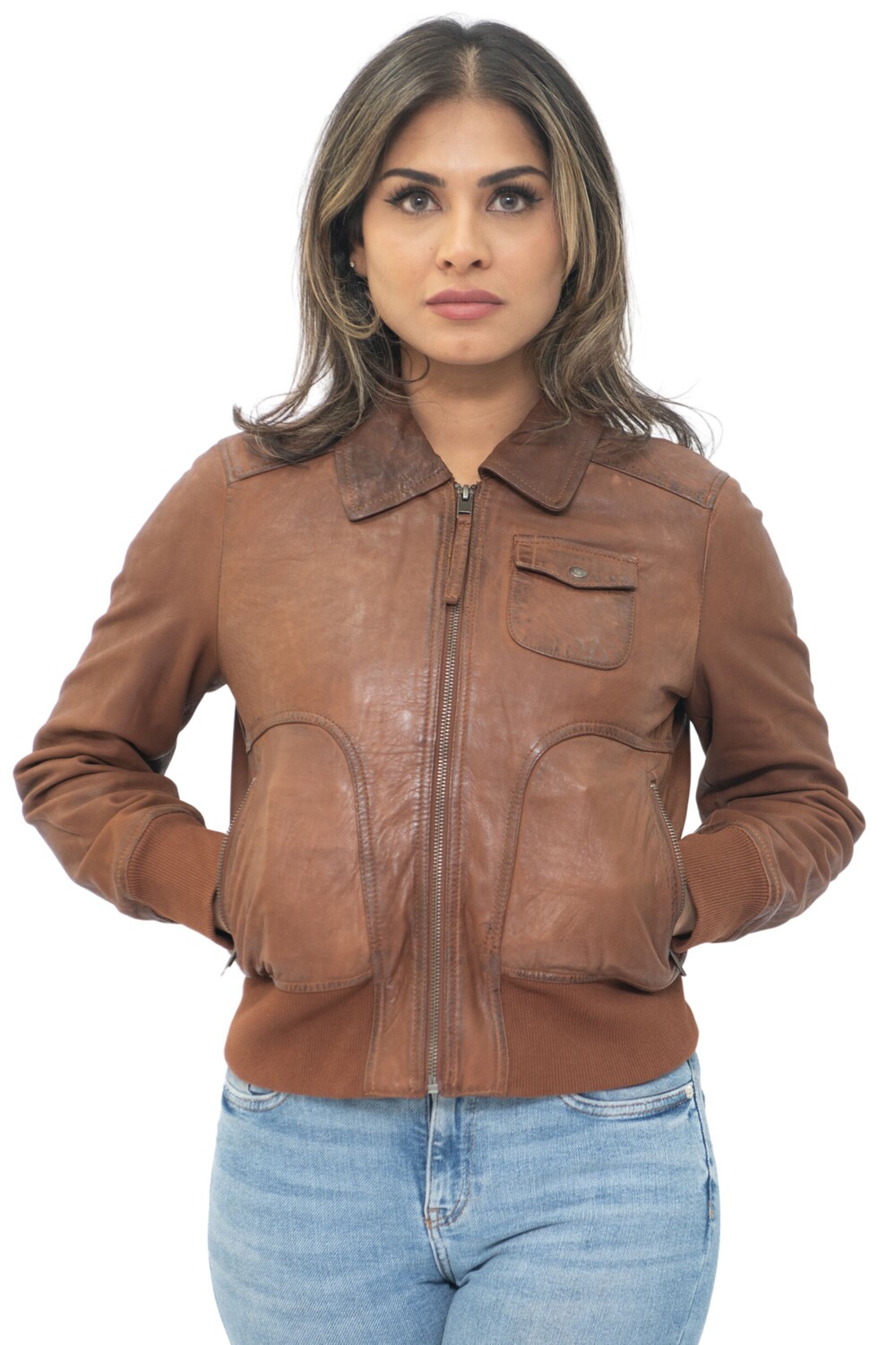 

Кожаная университетская куртка ma 1 ann arbor Infinity Leather, коричневый