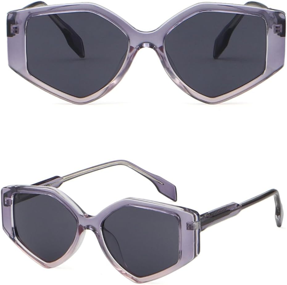 

Женские солнцезащитные очки Polygon для женщин, защита от УФ-излучения UV400, ацетатные солнцезащитные очки для женщин и мужчин, аксессуары, черные и зеленые MTZJH, Purple With Grey