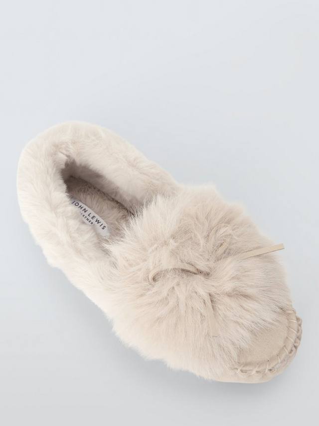 Мокасины-тапочки из искусственного меха John Lewis, Beige — фото 4