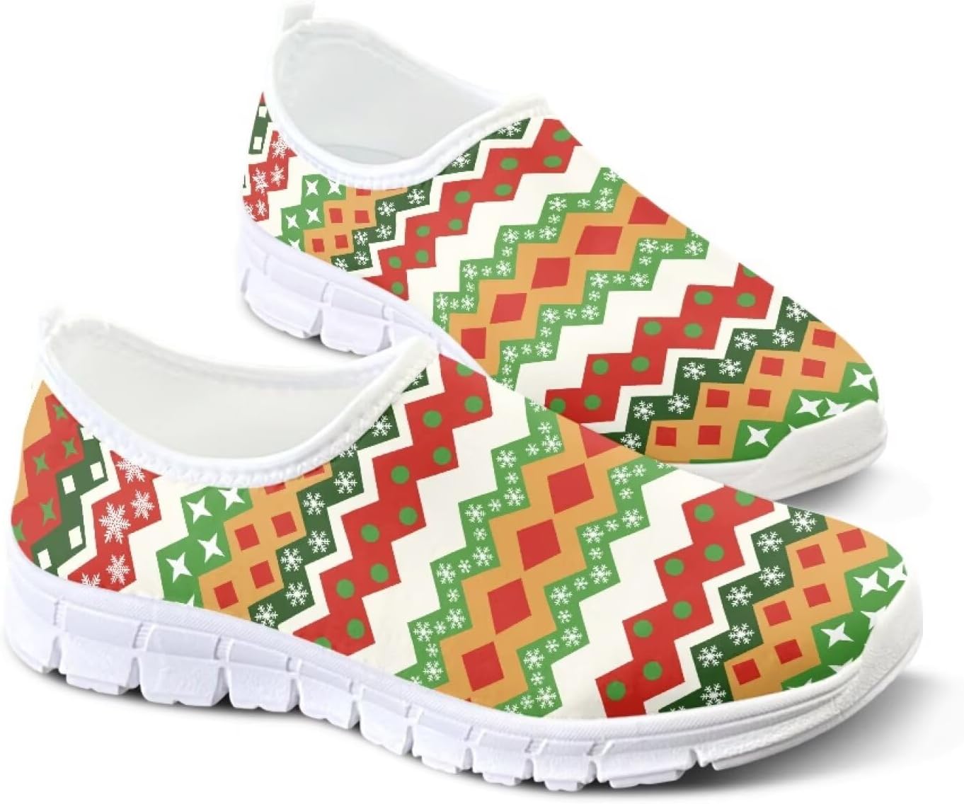 

Легкие женские кроссовки без застежек для ходьбы, унисекс, модные повседневные кеды Fonplted, Christmas Theme