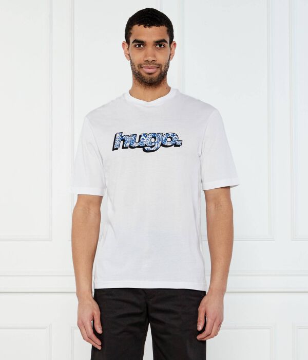 

Футболка изношена. Regular fit Hugo Blue, белый