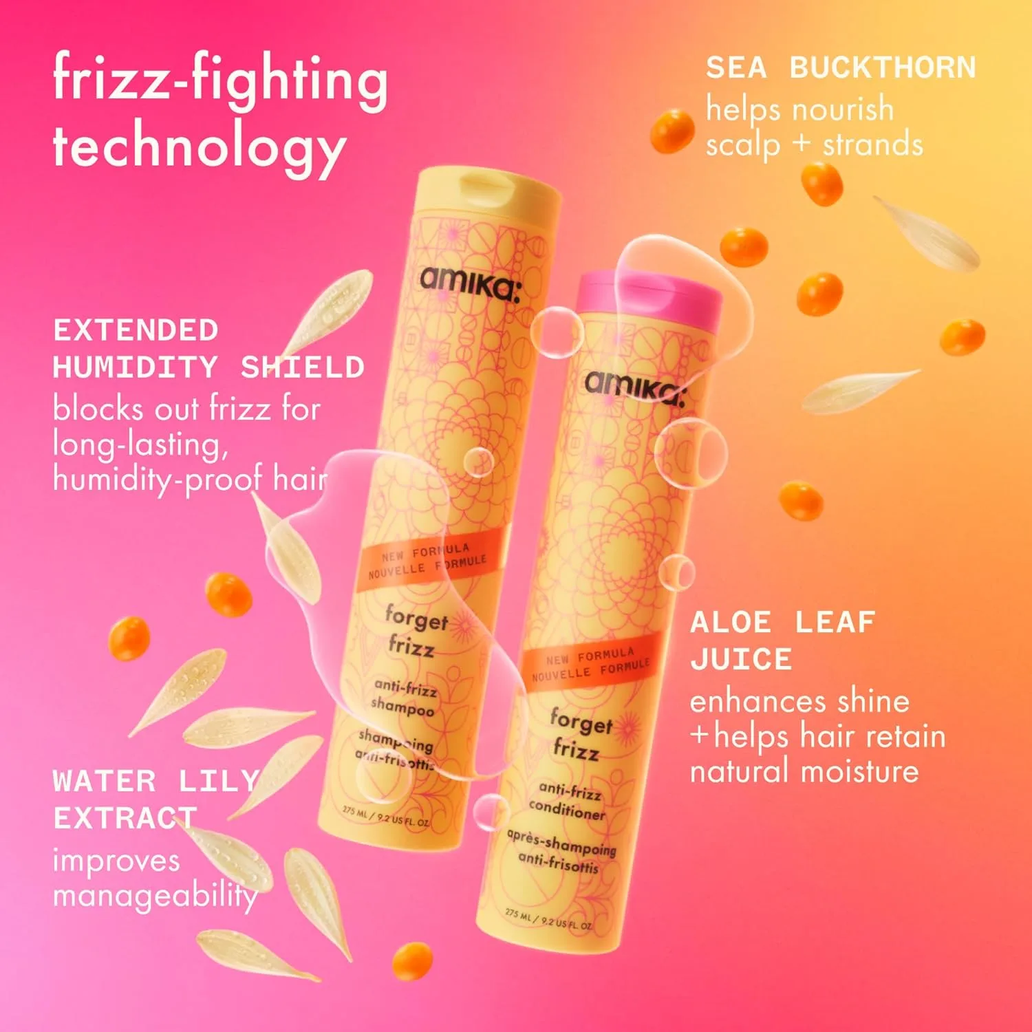 Кондиционер amika forget frizz anti-frizz для защиты от влажности и контроля завитков до 72 часов, легкое увлажнение, для волос средней и большой толщины типов 2a-4c 272 мл (1 шт.) — фото 4